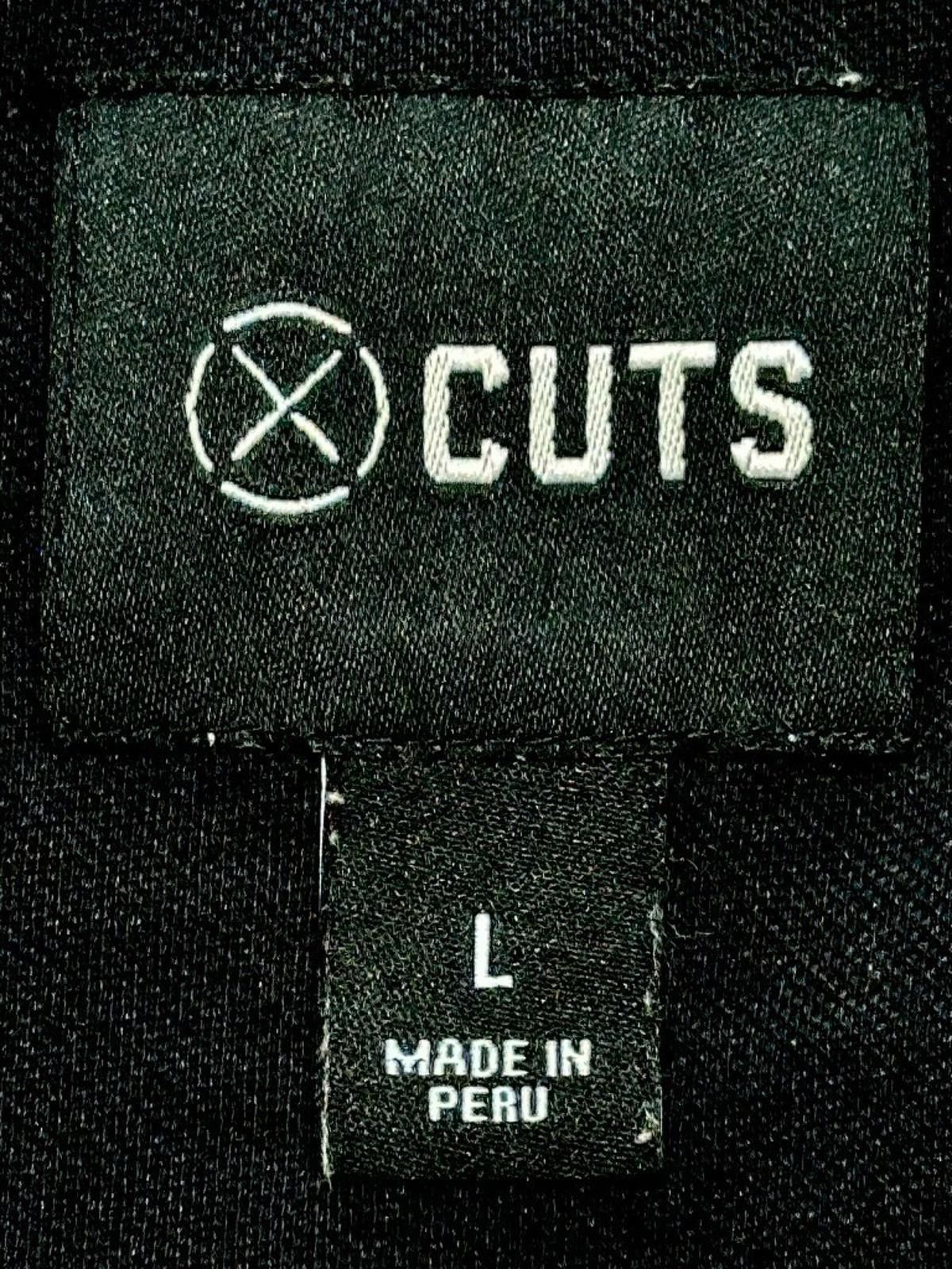 Xlarge X Cuts 1/4 Button Cotton/Poly/Spandex Polo Shirt Black Men L Size US L / EU 52-54 / 3 - 5 Thumbnail