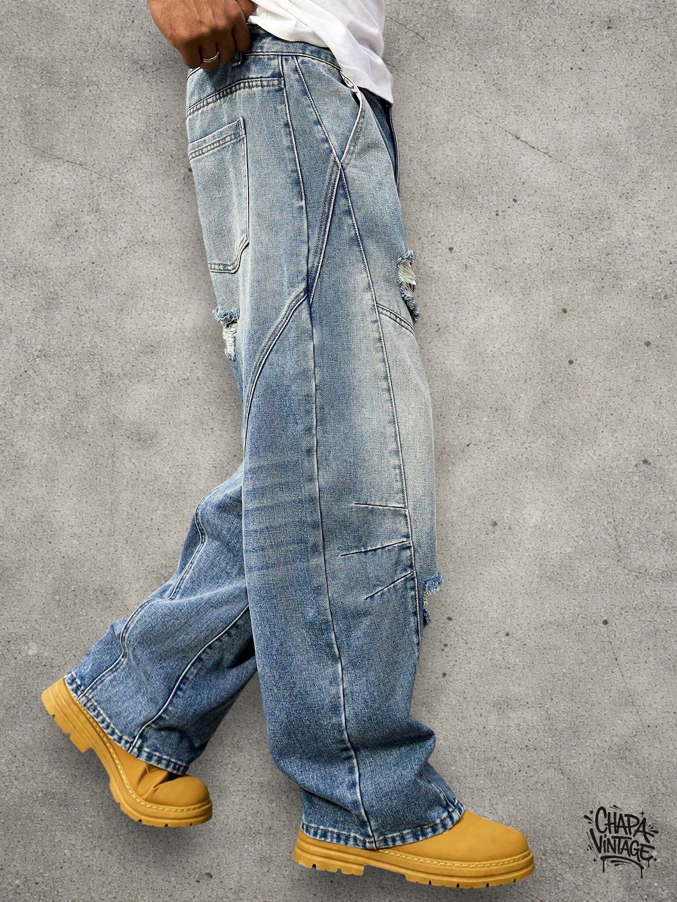 Japanese Brand Distressed ripped jeans Size US 32 / EU 48 - 2 Thumbnail