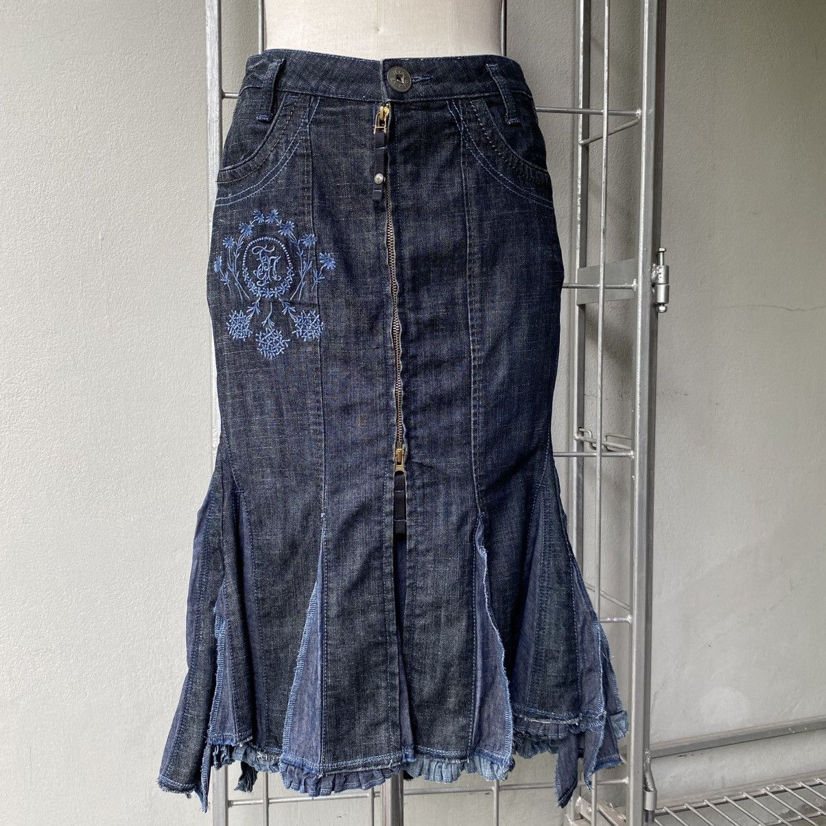 Marithe + Francois Girbaud F/W 2005 denim skirt runway piece