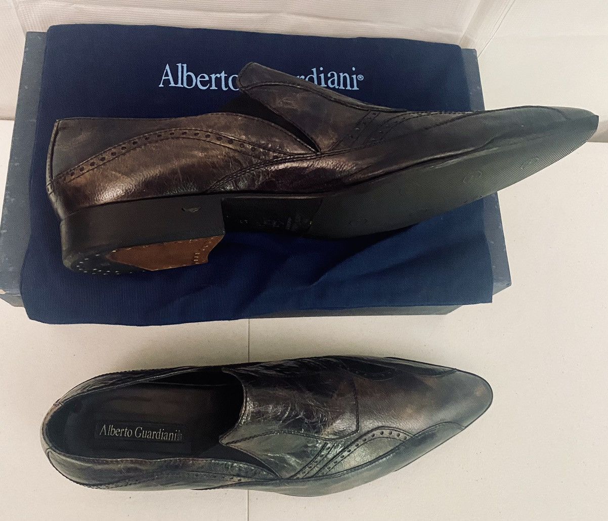 Alberto Guardiani Alberto Guardiani 🇮🇹 Monitor Lizard Y2K Point Toe 12 US New Size US 12 / EU 45 - 7 Thumbnail