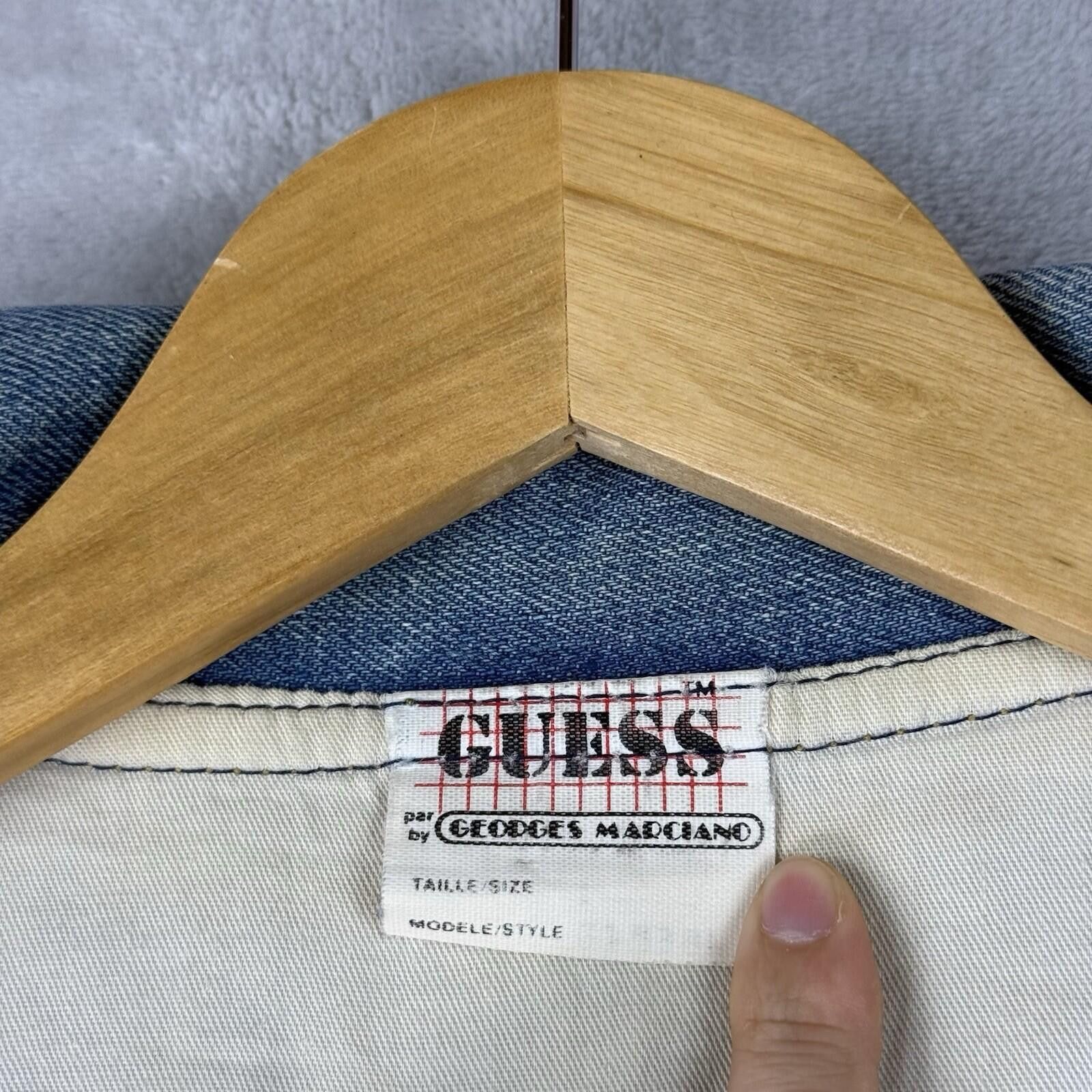 Guess VTG Guess Georges Marciano Denim Jacket Leather Patchwork L Size US L / EU 52-54 / 3 - 4 Thumbnail