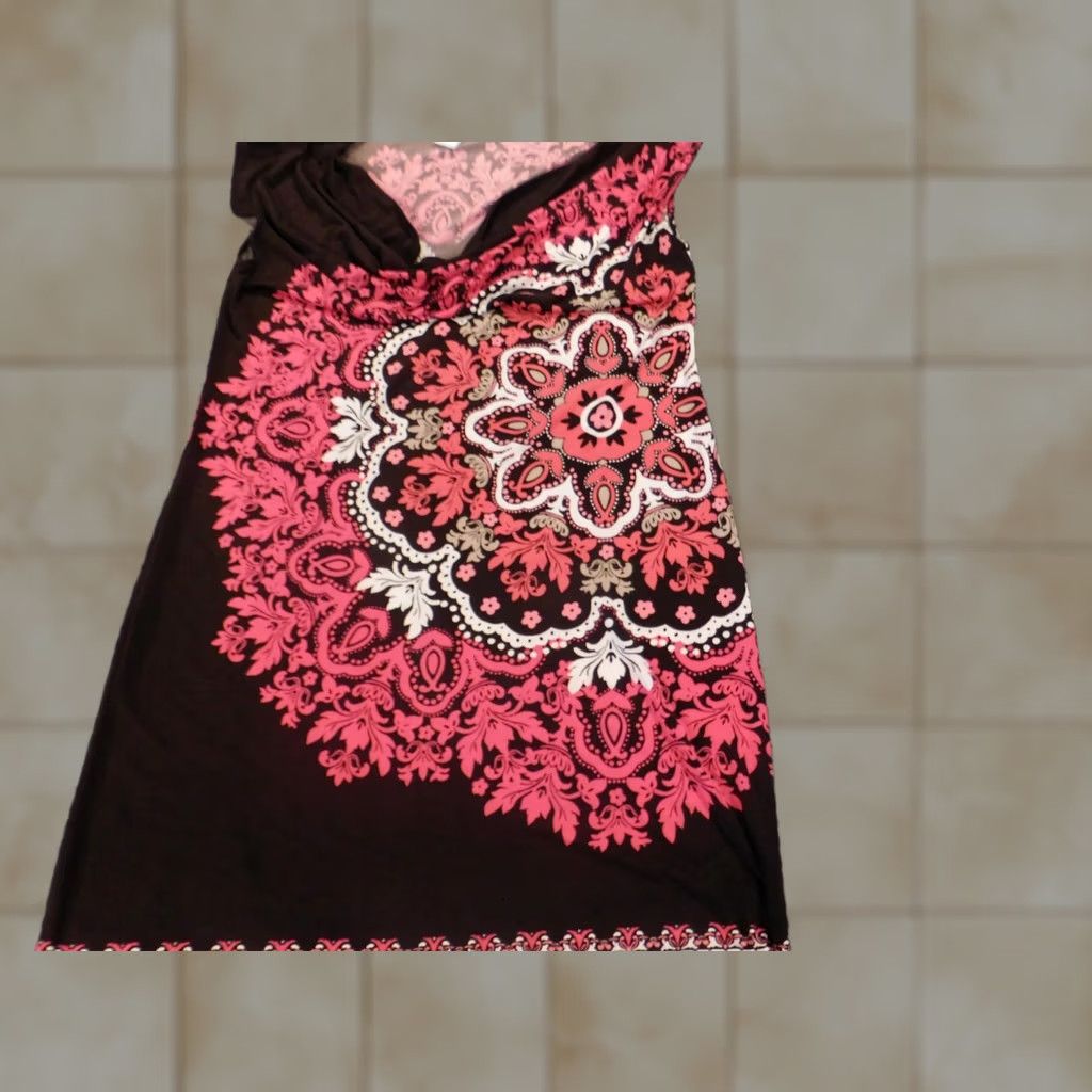 MAGGY LONDON Maggy London Womens Dress A-Line Midi Floral Sleeveless Black 10 Knit Polyester Crochet Mock Neck Zip Summer Size L / US 10 / IT 46 - 1 Thumbnail