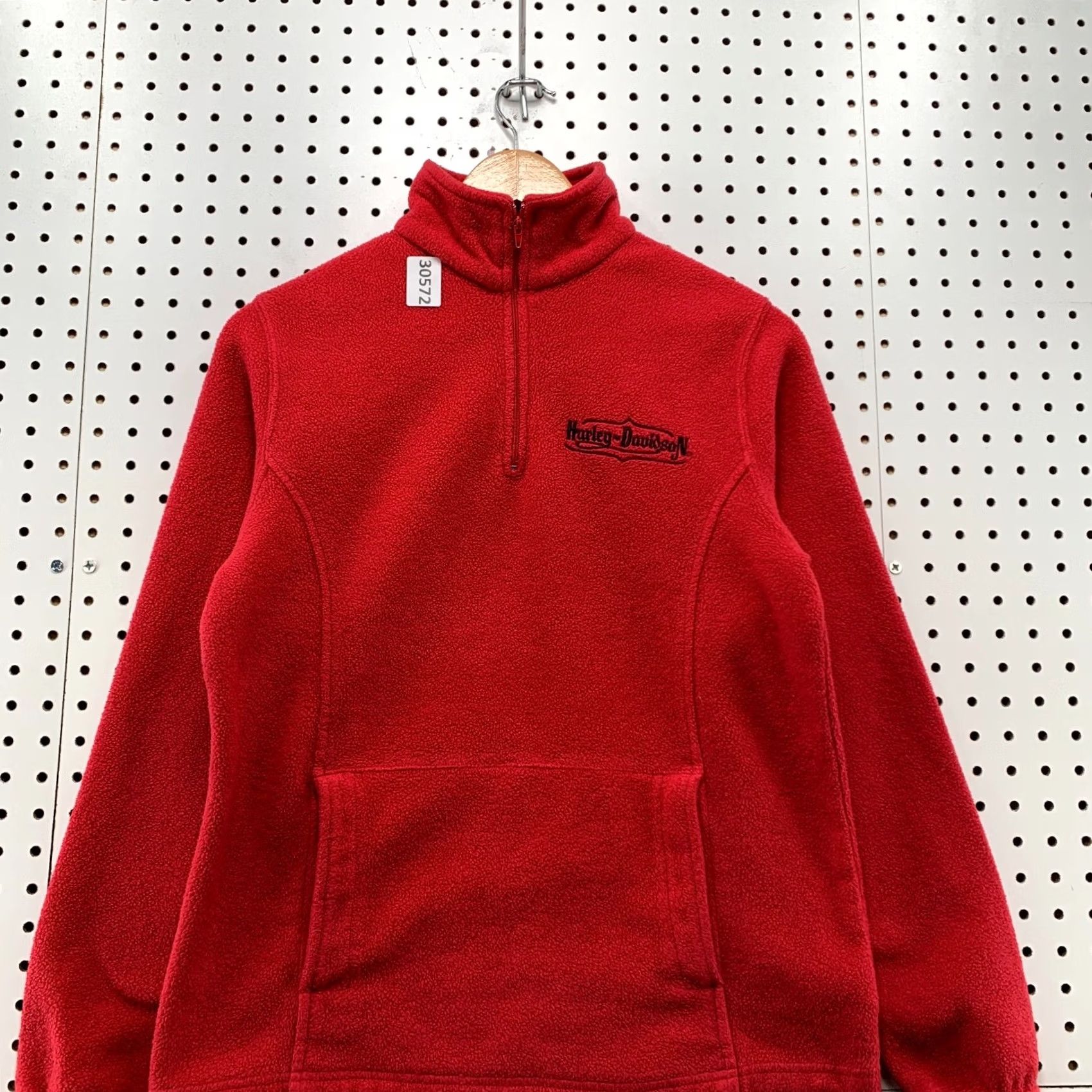 Harley Davidson Harley-Davidson Sweater Women's Medium Red Embroidered 1/4 Zip Pullover Mock Neck Fleece 19.5x24.5 Size M / US 6-8 / IT 42-44 - 7 Thumbnail