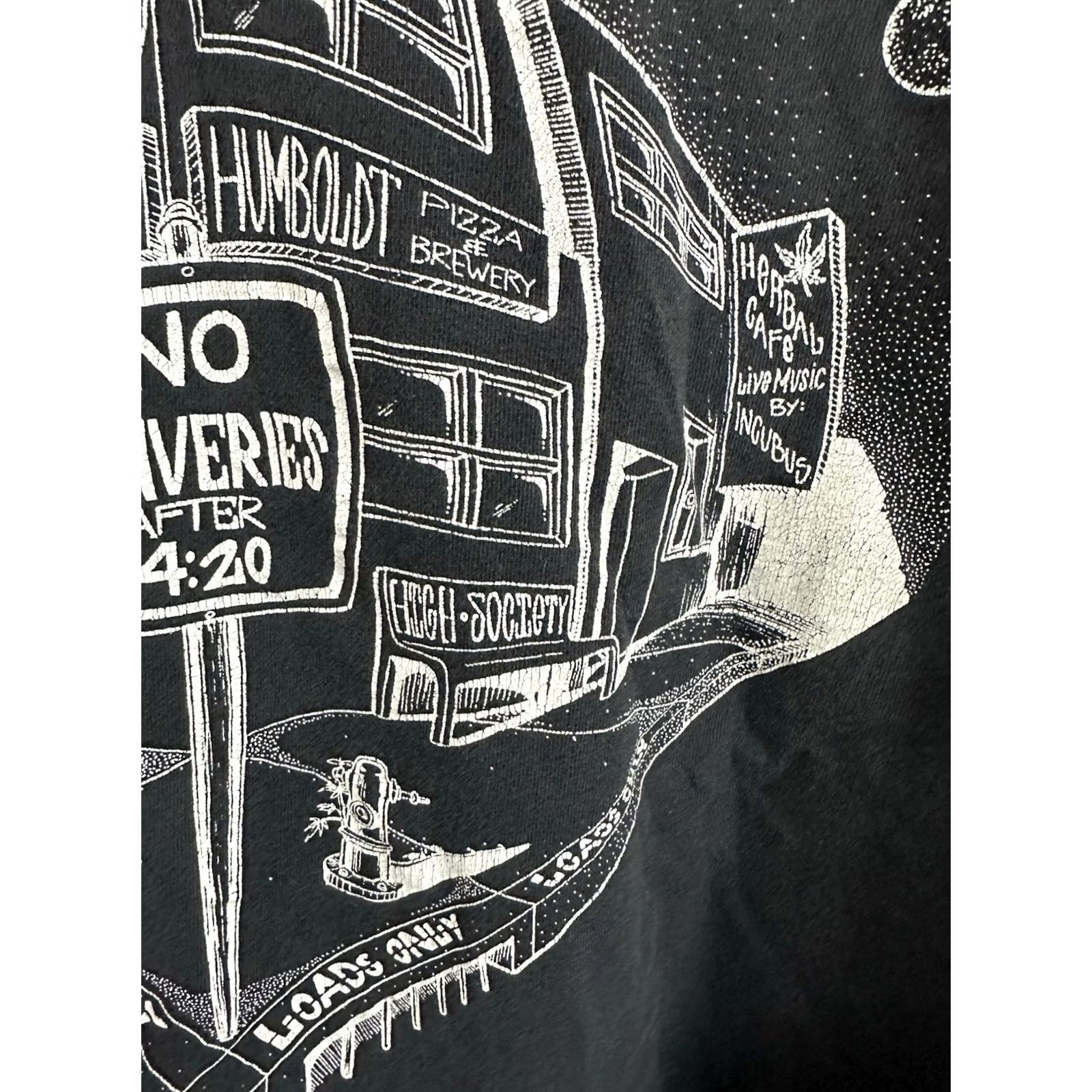 Vintage VTG 420 Weed Marijuana 420 Drug Incubus Hemp High Society Faded T-Shirt XL Men Black Short Sleeve Size US XL / EU 56 / 4 - 5 Thumbnail