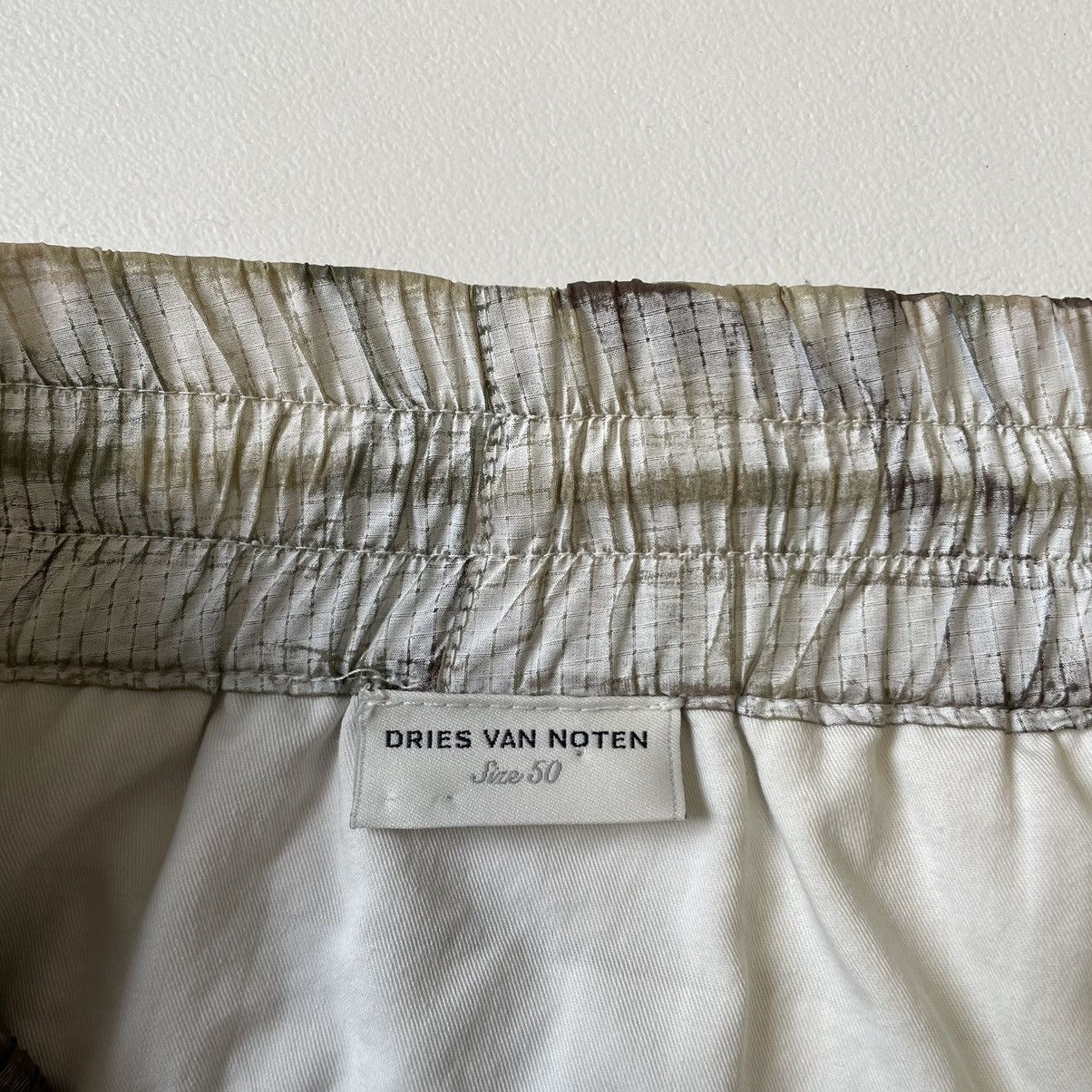 Dries Van Noten Sample White Coated Camo Nylon Utility Trousers Size US 34 / EU 50 - 3 Thumbnail