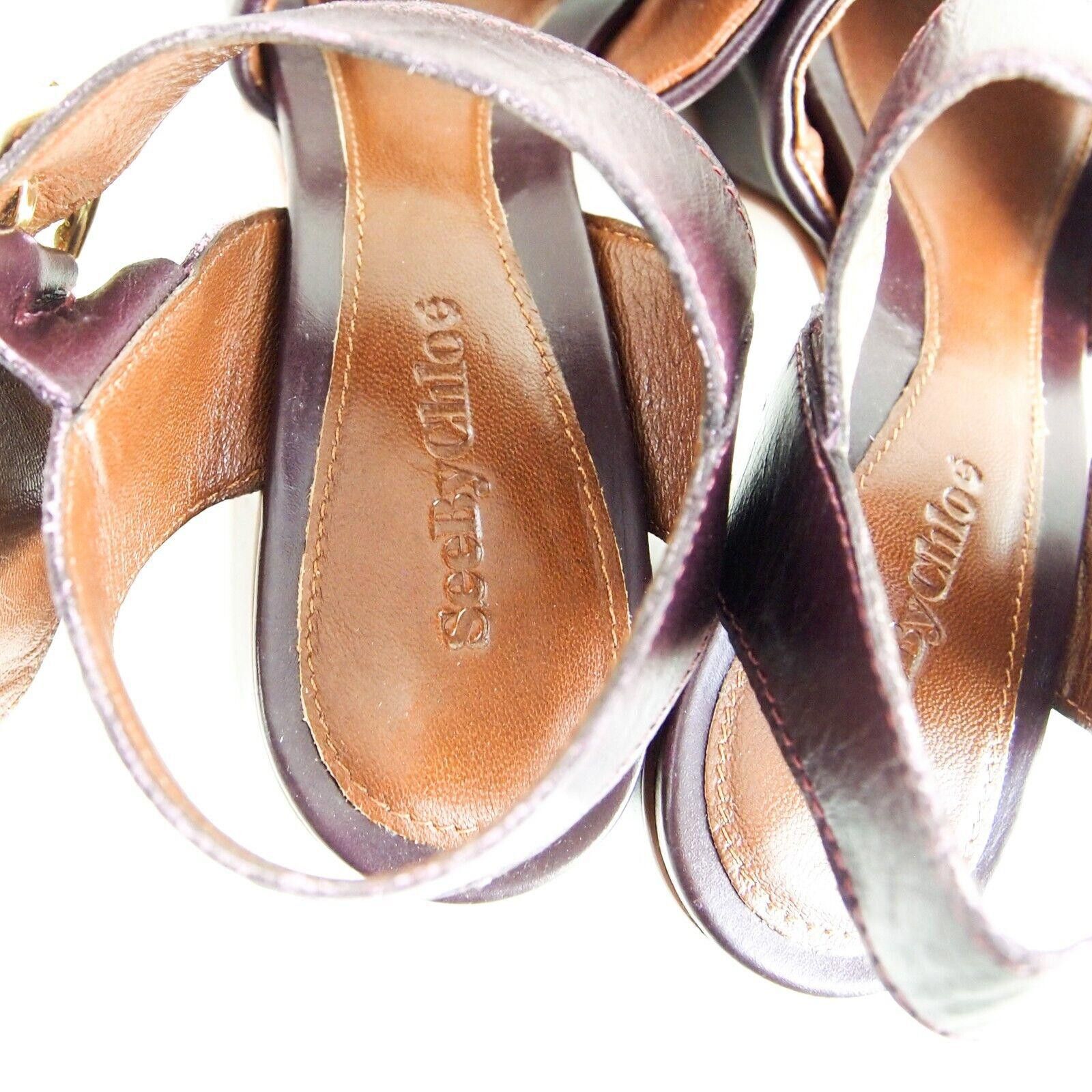 See by Chloe See by Chloe Lyna Sandals Heels Burgundy Leather EU 41 US 11 Size US 11 / IT 41 - 7 Thumbnail