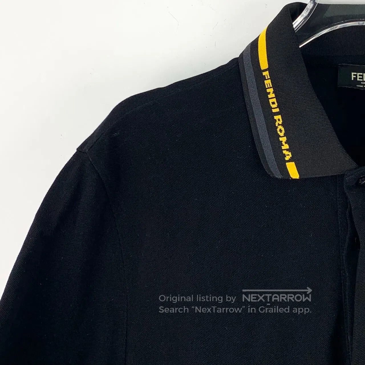 Fendi FENDI Black Striped Cotton Collared Short Sleeve Polo Shir Size US M / EU 48-50 / 2 - 3 Thumbnail