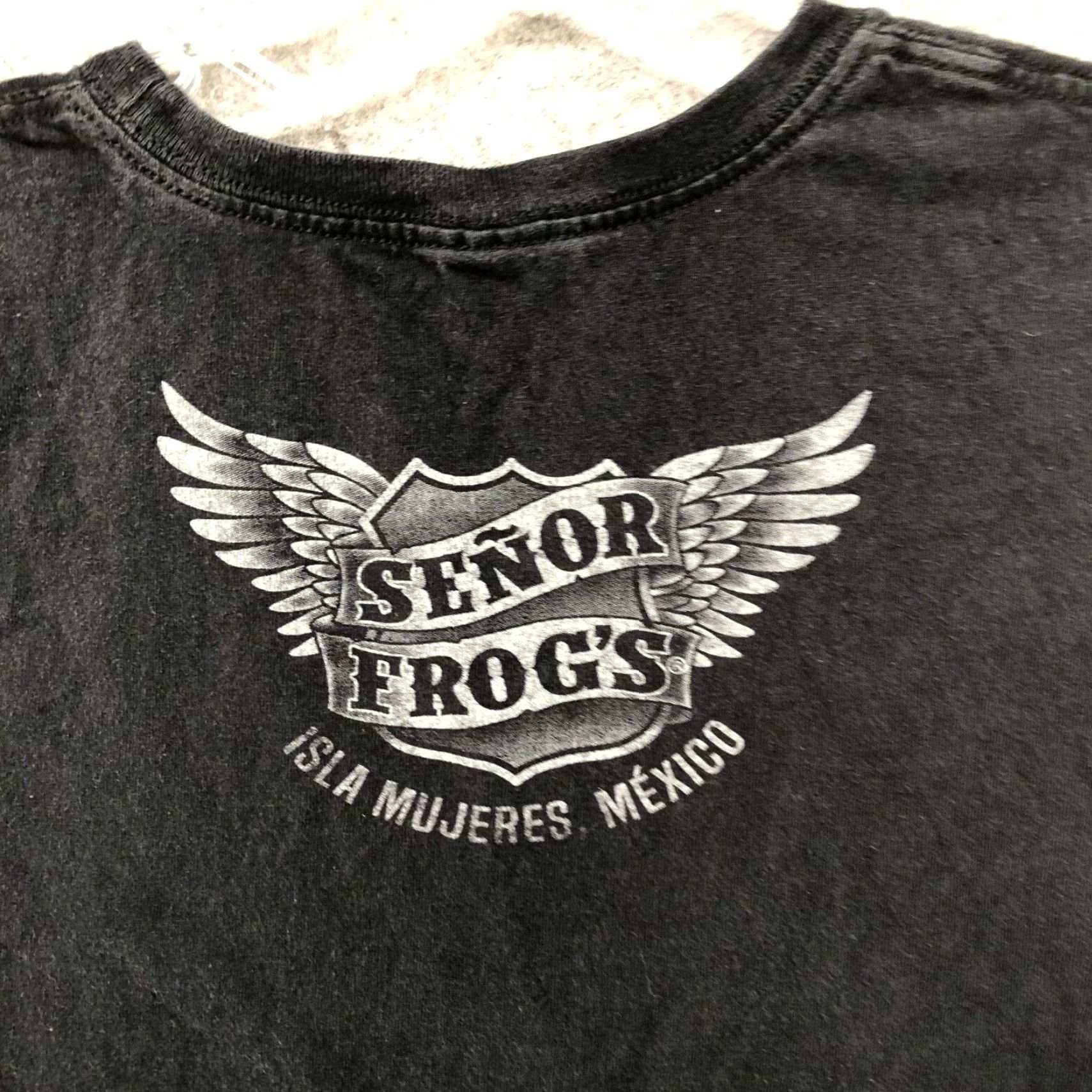Vintage Senior Frogs T Shirt Womens L Black Fitted Short Sleeve Motorcycle Graphic Size L / US 10 / IT 46 - 4 Thumbnail