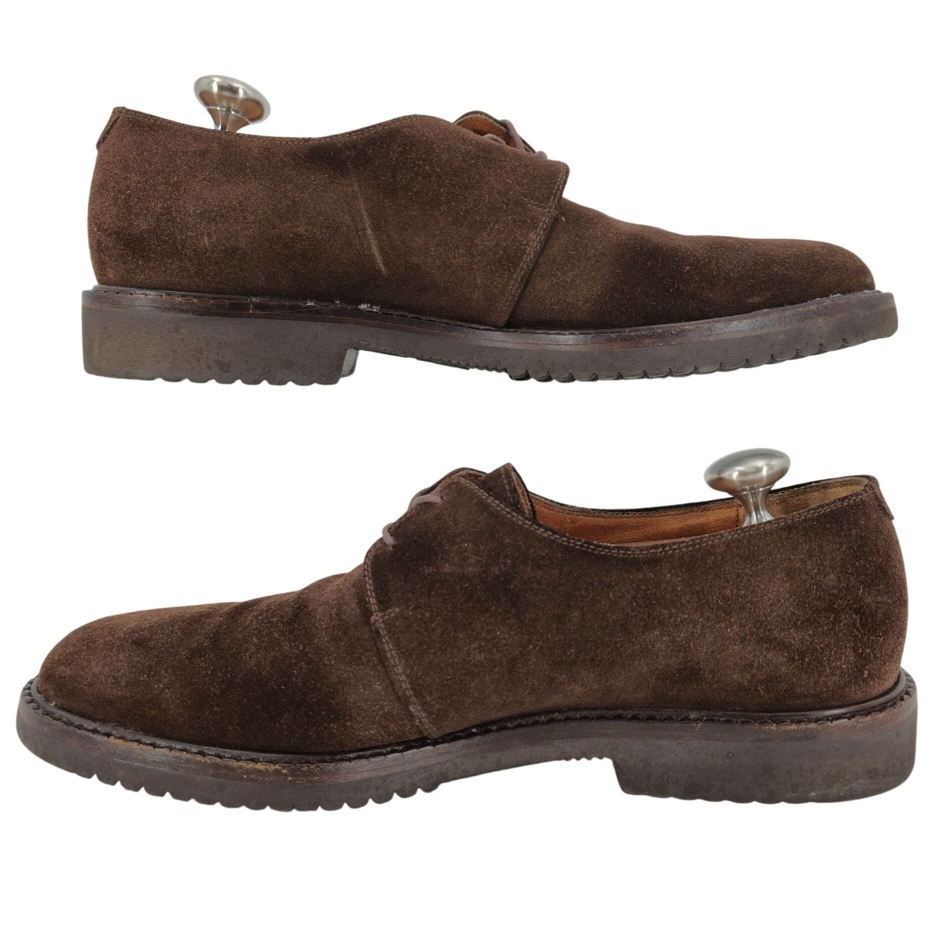 Salvatore Ferragamo Salvatore Ferragamo Italy Brown Suede Plain-toe Derby Mens 7 Size US 7 / EU 40 - 8 Thumbnail