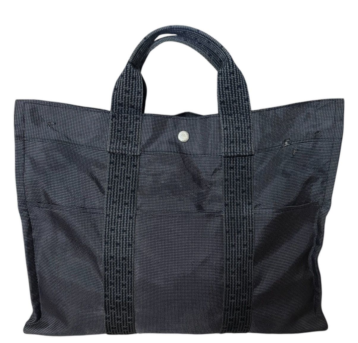 Hermes Hermes Herline Totes Bag Dark Gray Nylon Canvas Size ONE SIZE - 2 Thumbnail