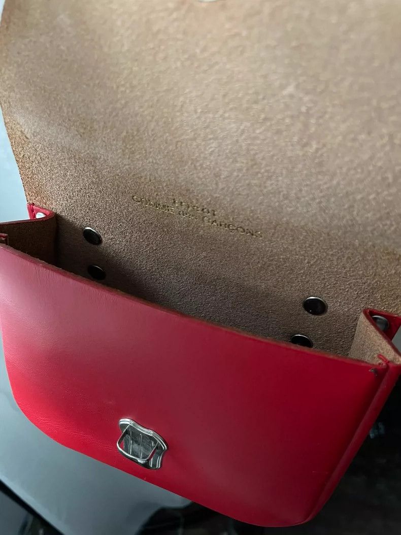 Comme des Garcons Comme des Garçons Medieval Red Leather Waist Bag Size ONE SIZE - 4 Thumbnail