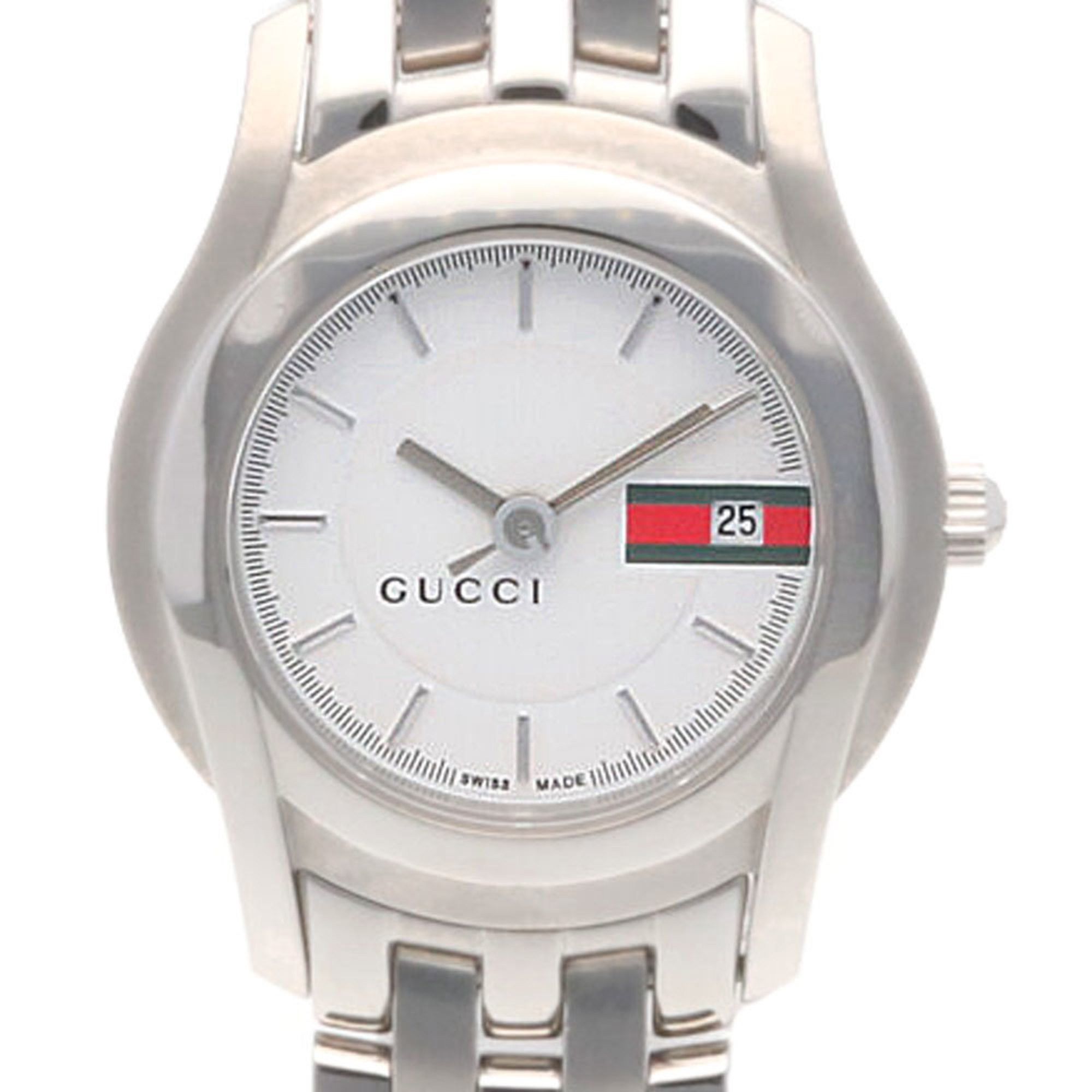 image of Gucci G-Class Watch Stainless Steel 5500L Men's Gucci Roman Numerals in White