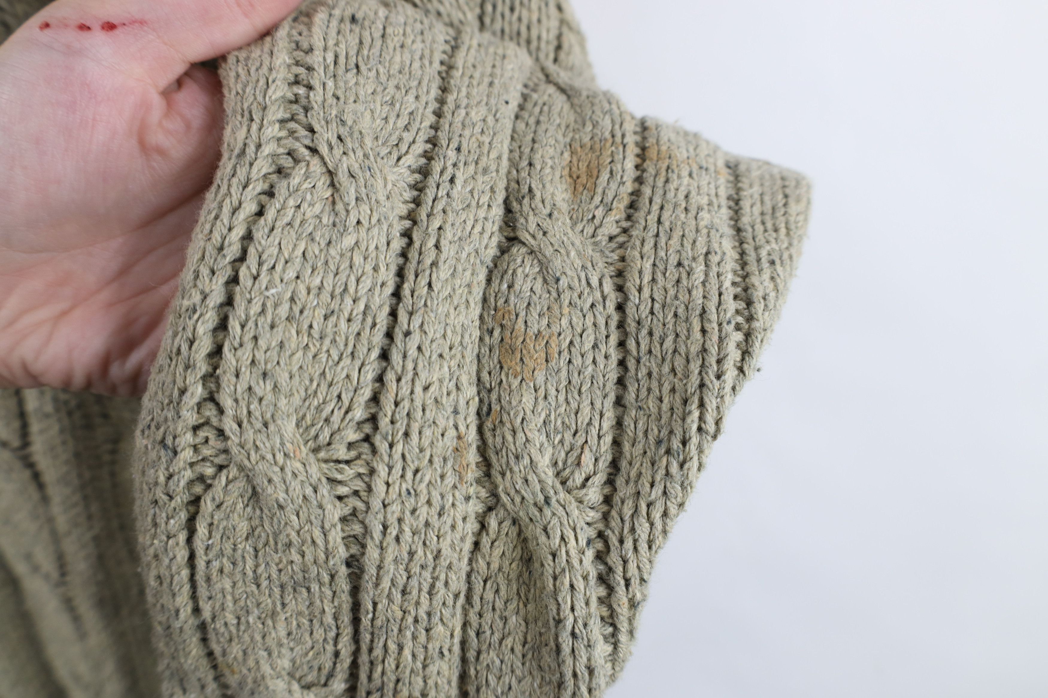 Polo Ralph Lauren Vintage 90s Ralph Lauren Cable Knit Crewneck Sweater Green Size US XL / EU 56 / 4 - 4 Thumbnail