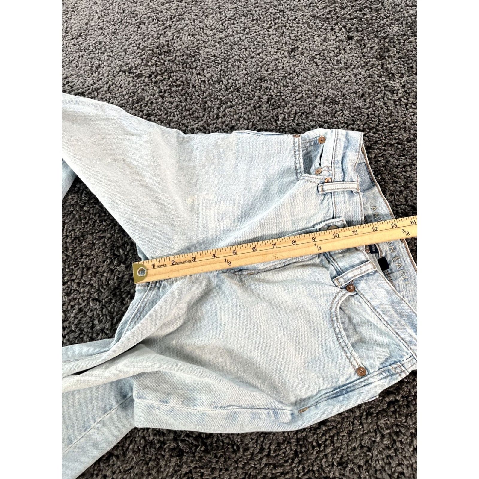 American Eagle Outfitters American Eagle Jeans Womens 0 Distressed Wide-Leg Super High Rise Baggy Blue 0 Distressed Womens Jeans Size 25" / US 0 / IT 36 - 5 Thumbnail