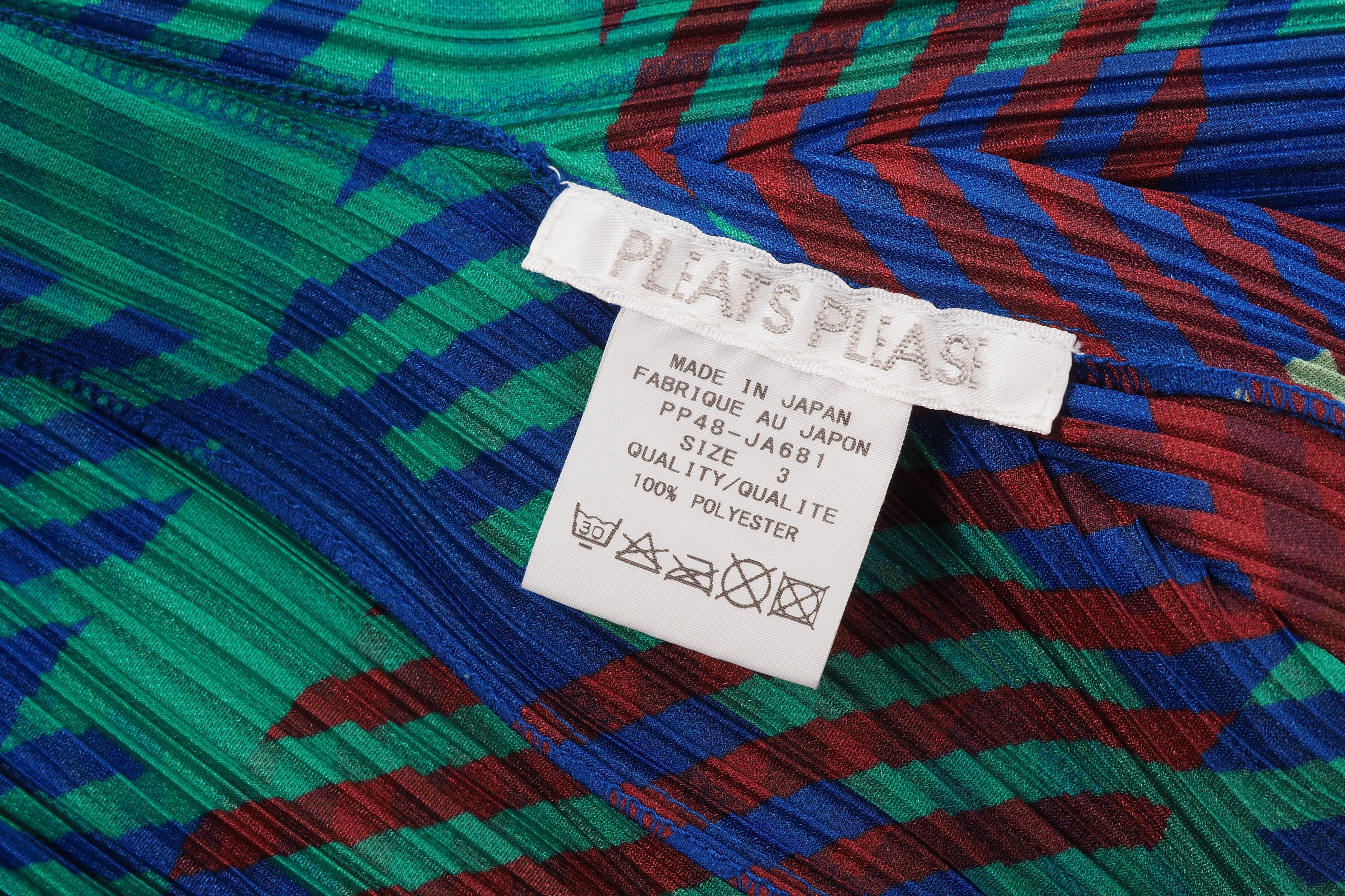 Issey Miyake PLEATS PLEASE ISSEY MIYAKE Open Plaid Long Cape Cardigan Size ONE SIZE - 3 Thumbnail
