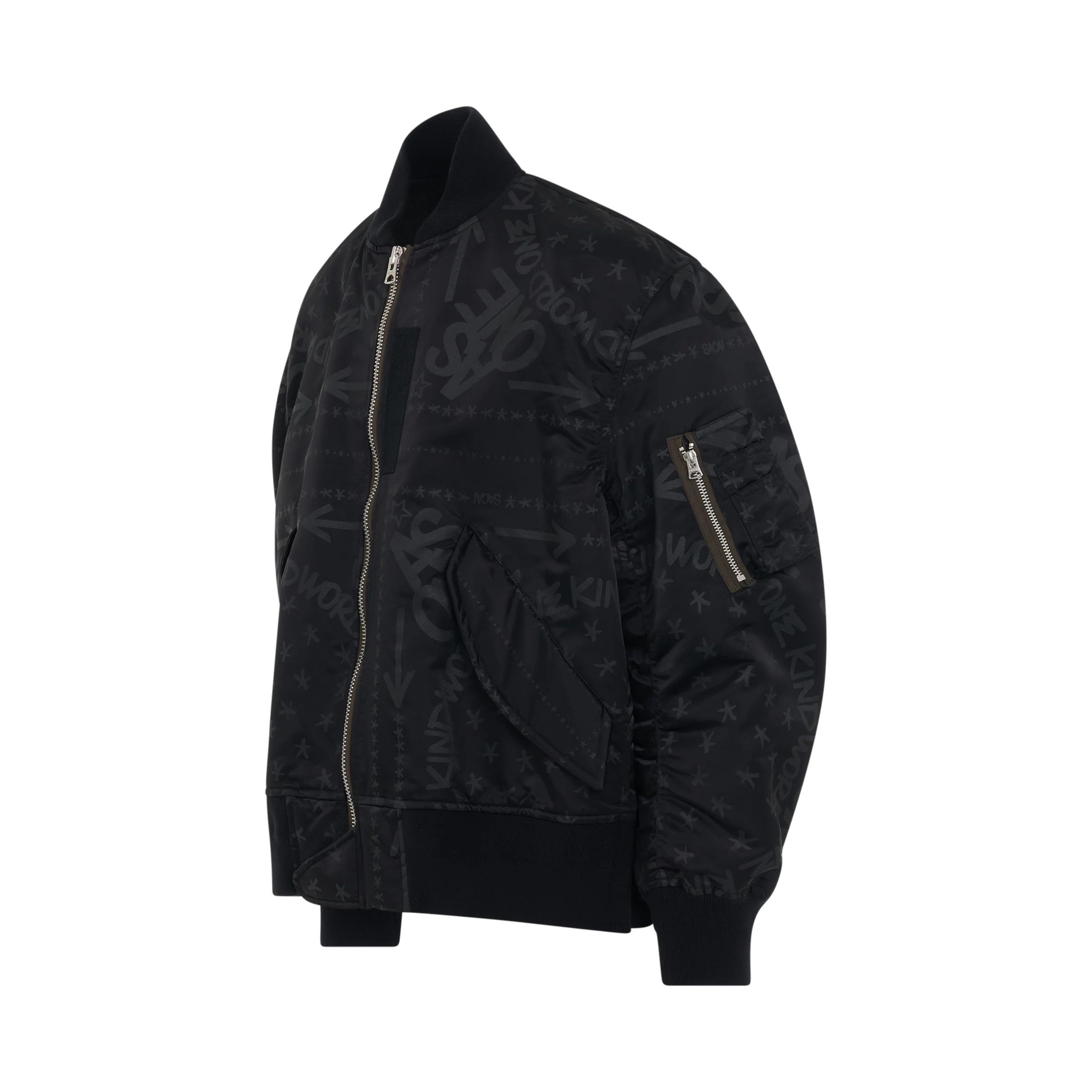 Sacai o1mris0824 Print Blouson in Black Size US M / EU 48-50 / 2 - 2 Thumbnail