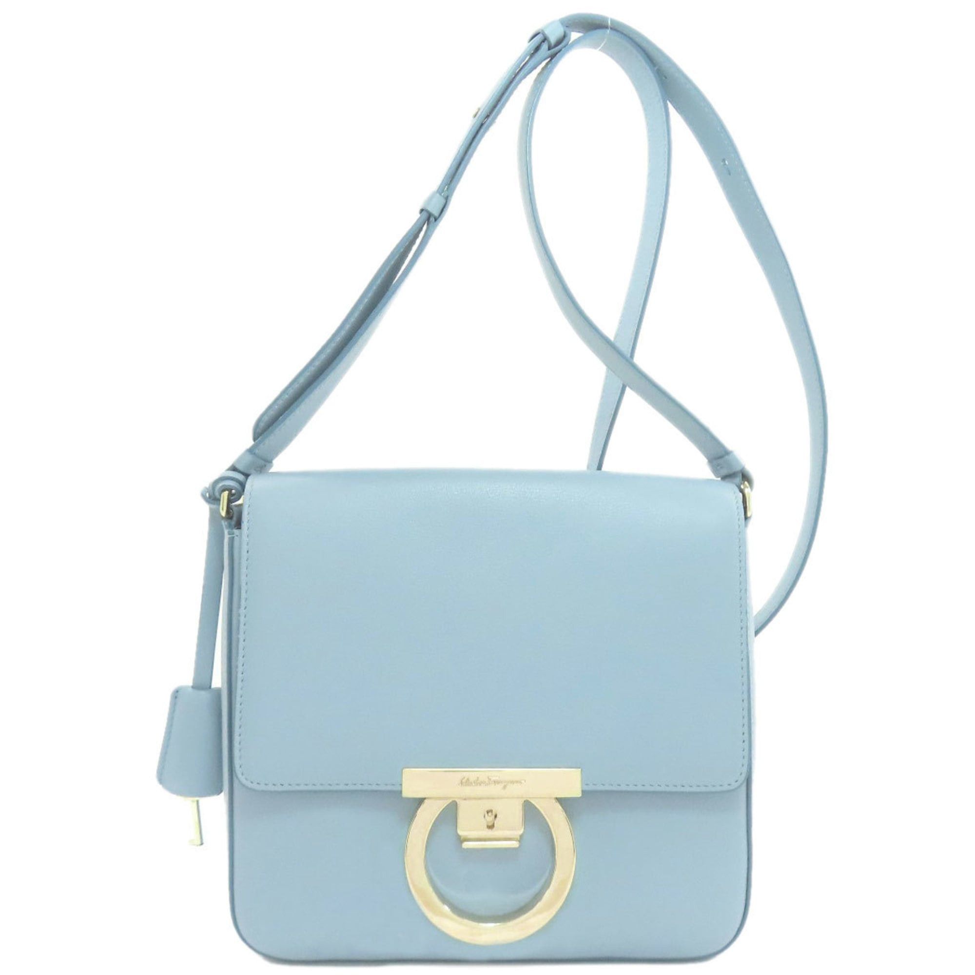 Salvatore Ferragamo Gancini hardware leather shoulder bag for women