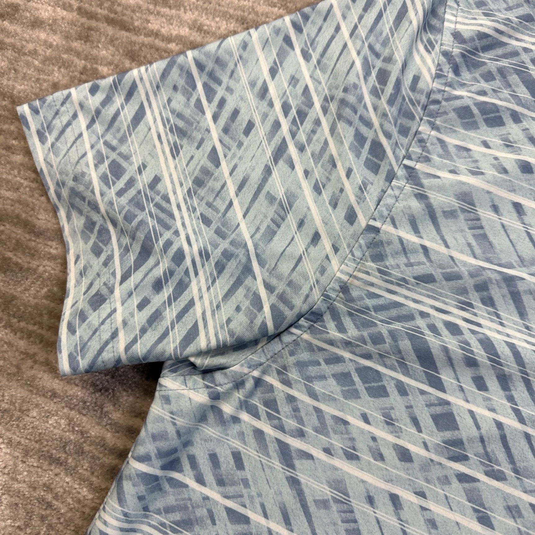 Vintage Hickey Freeman Polo Shirt Mens Large Blue Striped Golf Stretch Lightweight Size US L / EU 52-54 / 3 - 4 Thumbnail