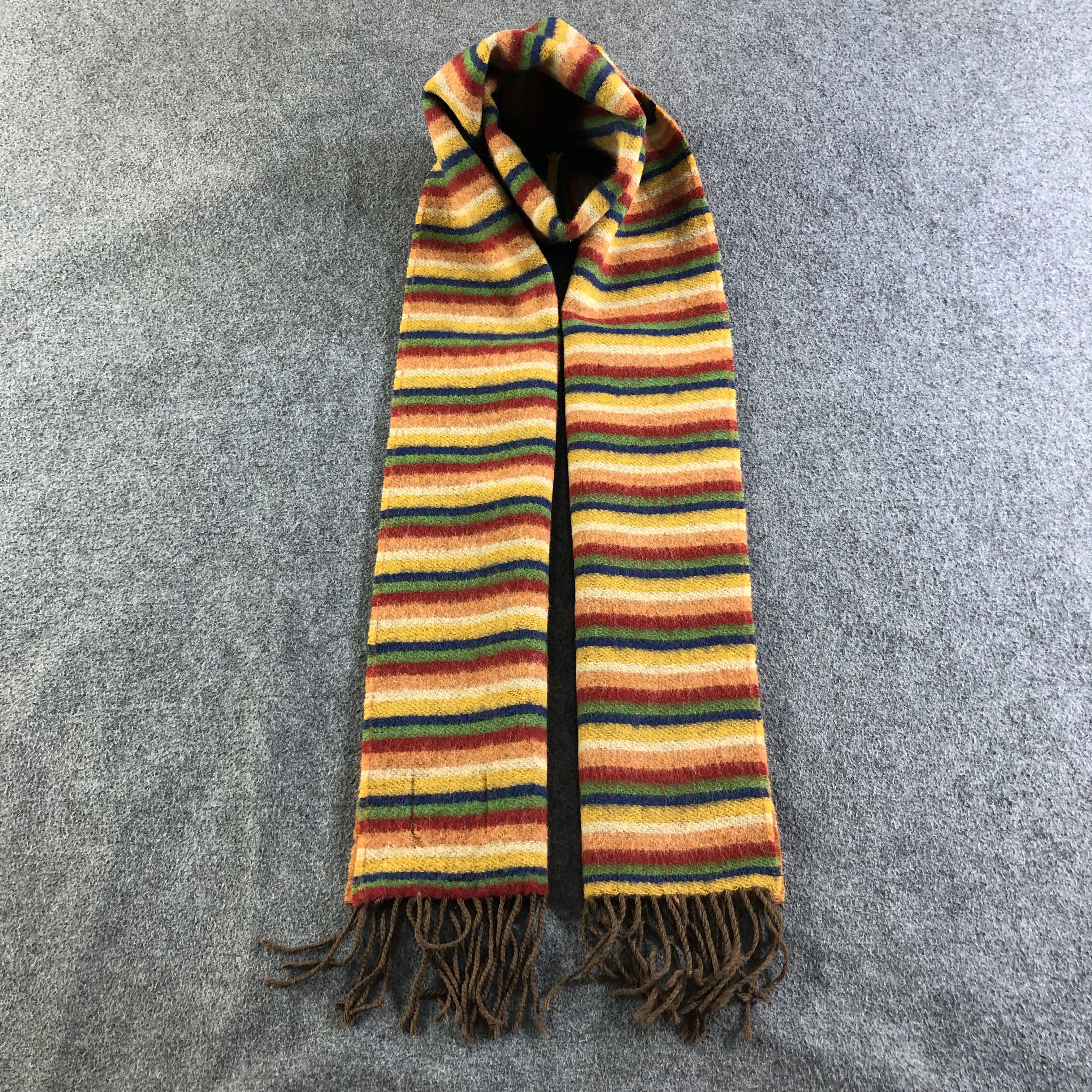Glen Prince Colorful Striped Wool Scarf Muffler V1994