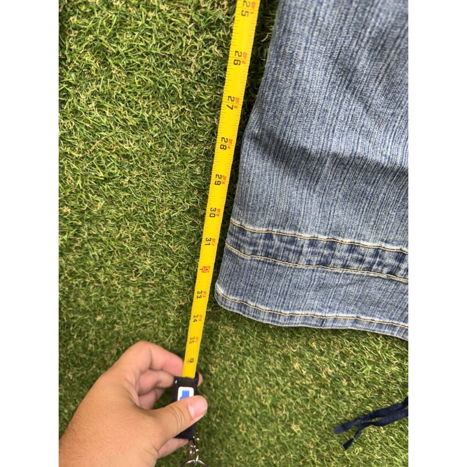 Vintage Y2K Bongo Denim Pants 11 Mid Rise Stretch Distressed 90s Cargo Womens Size 32" / US 10 / IT 46 - 7 Thumbnail