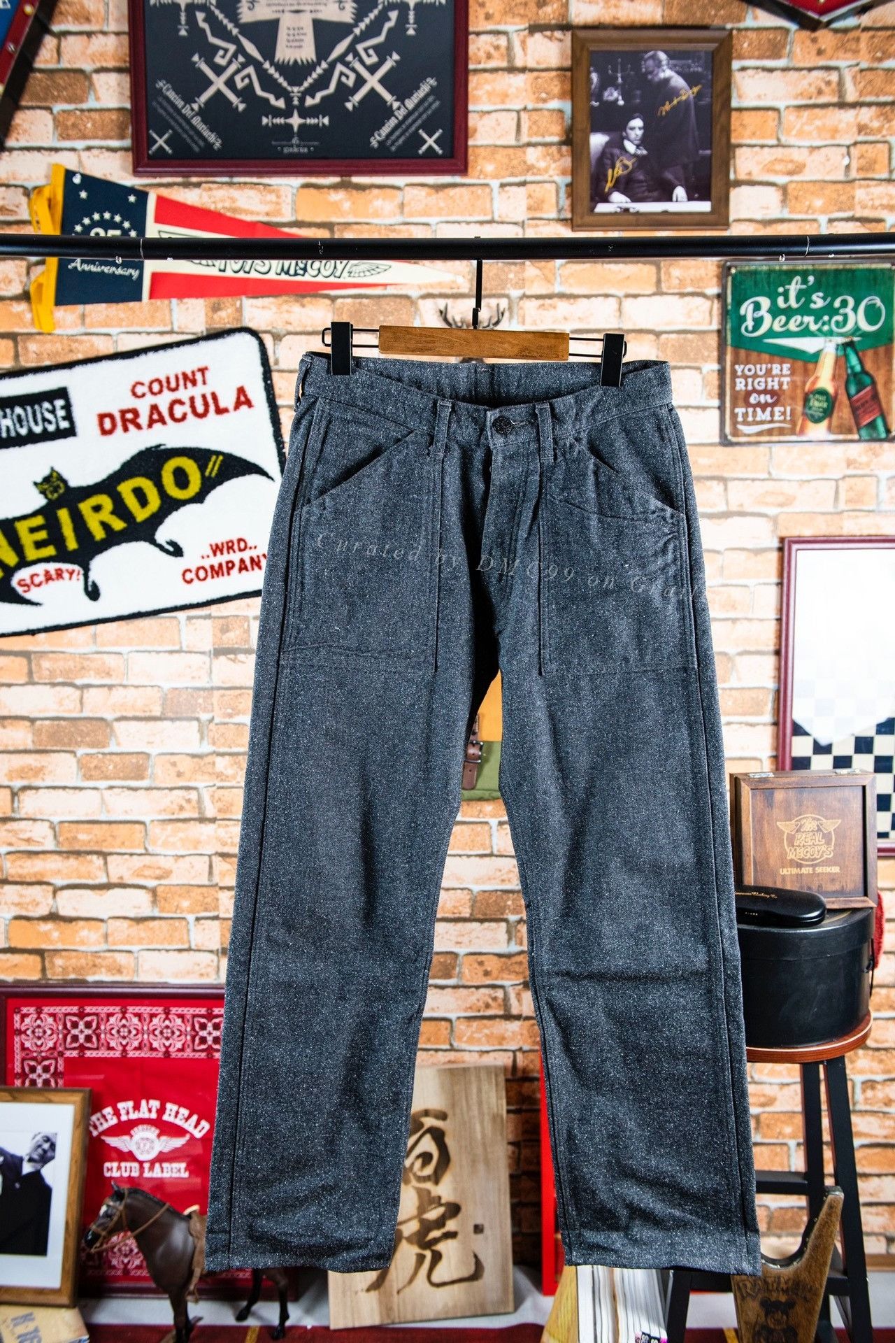 Pherrow's pherrow's Lot 334 Gray Herringbone Trousers Size 30 Size US 30 / EU 46 - 1 Thumbnail