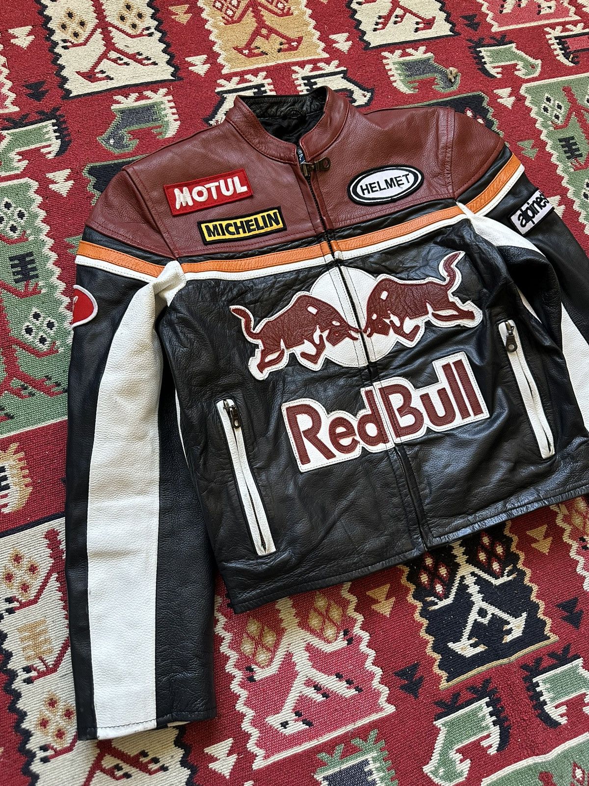 Vintage Crazy Vintage Red Bull Leather Jacket Size S / US 4 / IT 40 - 2 Thumbnail