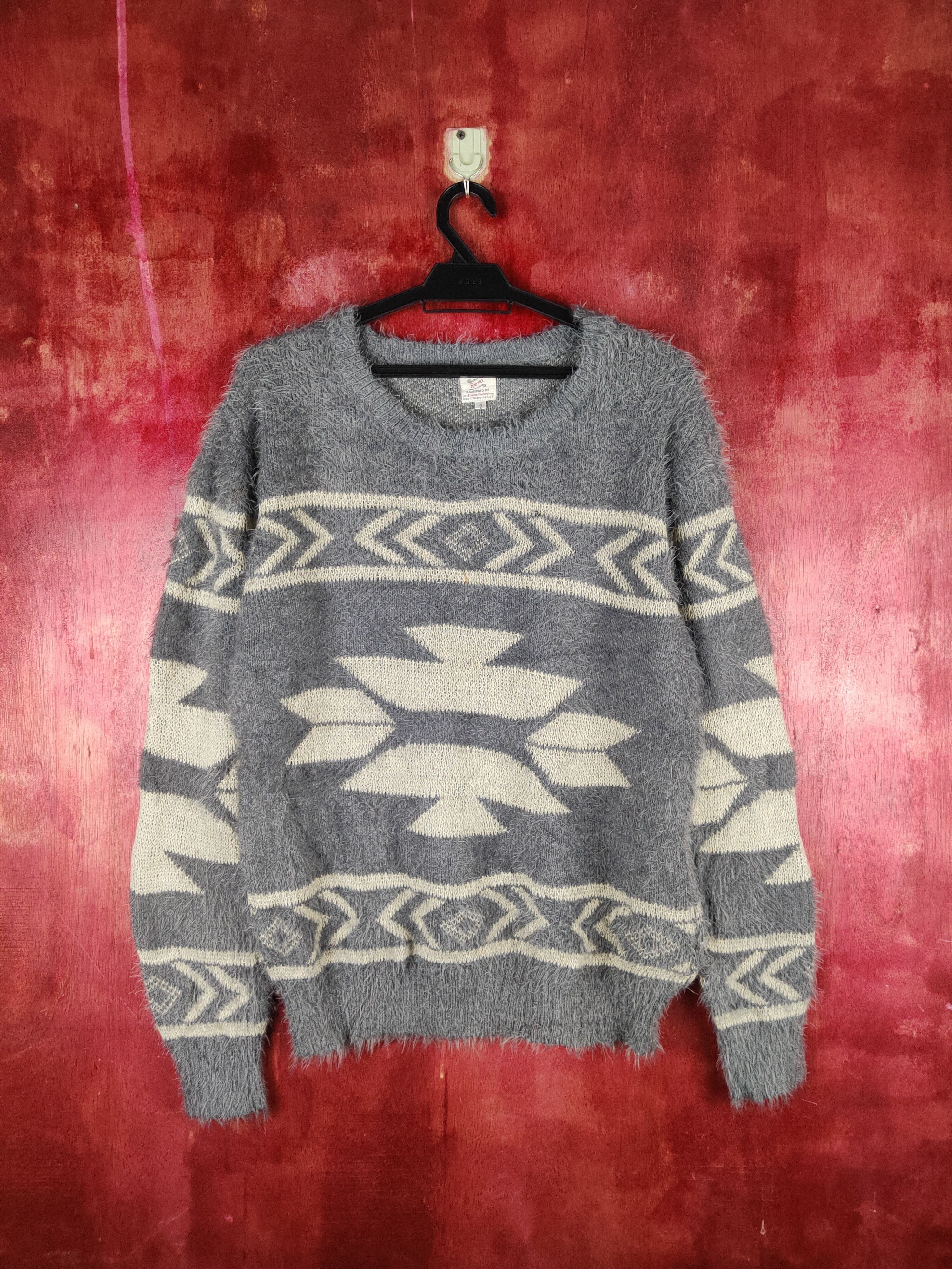 Japanese Brand Revo Dark Gray Shag Shaggy Fur Mohair Knitwear #S1957 Size US M / EU 48-50 / 2 - 1 Thumbnail