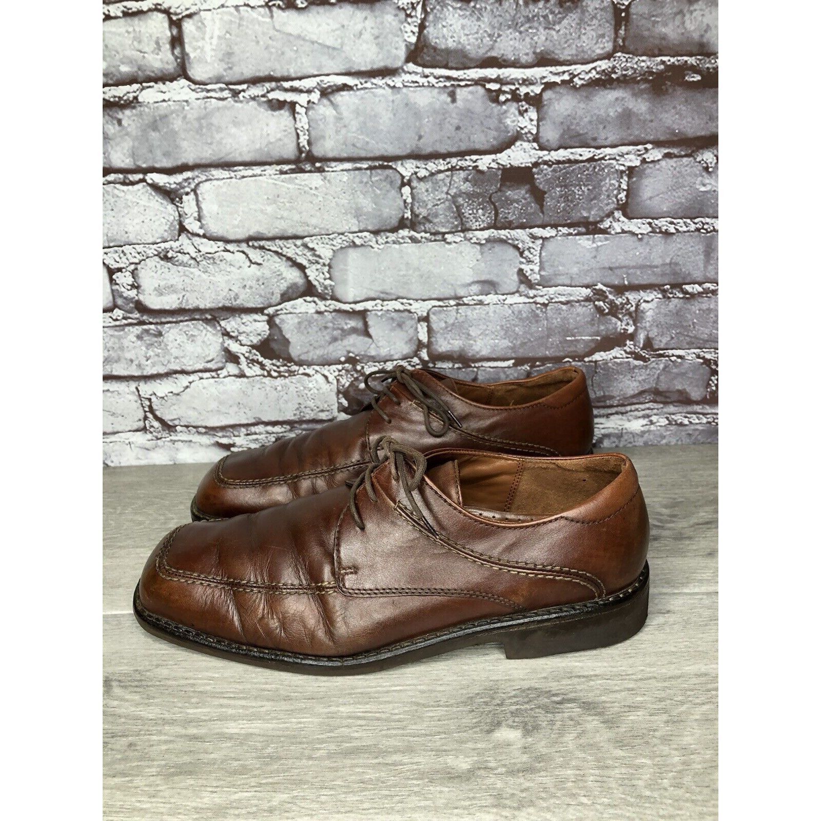 Ecco Ecco Vibram Gumlite Brown Leather Square Toe Oxfords Dress S Size US 12 / EU 45 - 1 Thumbnail