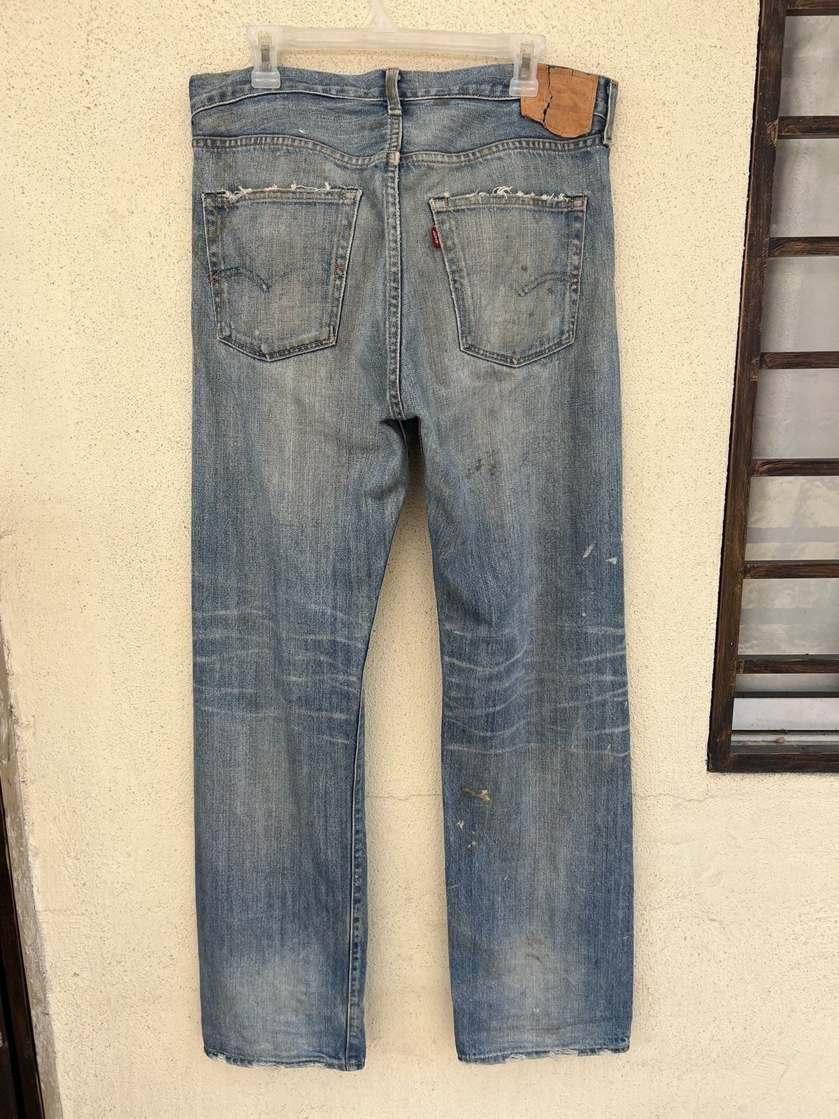 Levi's Vintage Clothing Dirty Mud 2005 LVC Levi’s 501 Big E Rip Denim Selvedge Jeans Size US 35 - 15 Thumbnail