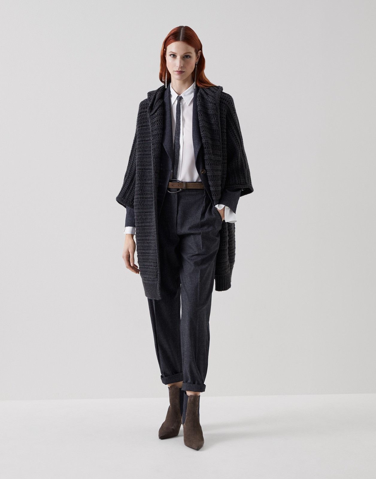 Brunello Cucinelli o1la1rc1a0225 Pant in Dark Grey Size 27" / US 4 / IT 40 - 4 Thumbnail
