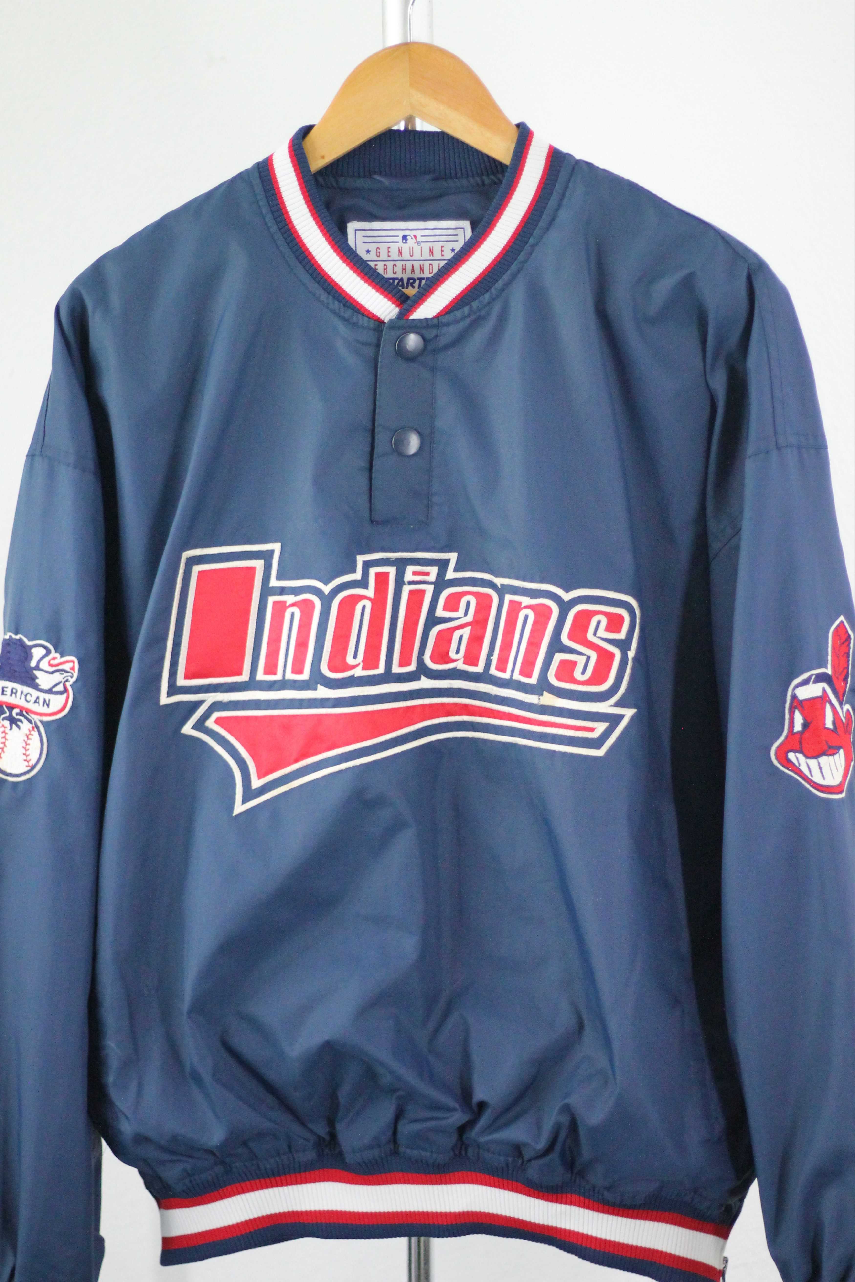 MLB × Starter × Vintage Vintage 90's STARTER x CLEVELAND INDIANS Jacket. Size US L / EU 52-54 / 3 - 4 Thumbnail