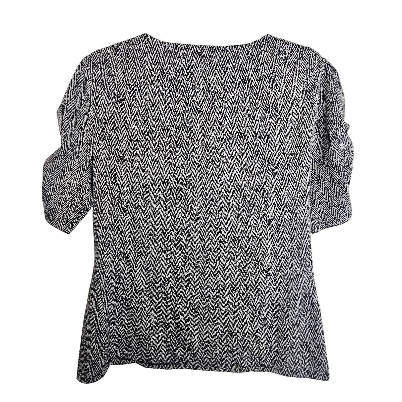 White House Black Market White House Black Market Black White Ruched Sleeve Womens M Size M / US 6-8 / IT 42-44 - 8 Thumbnail
