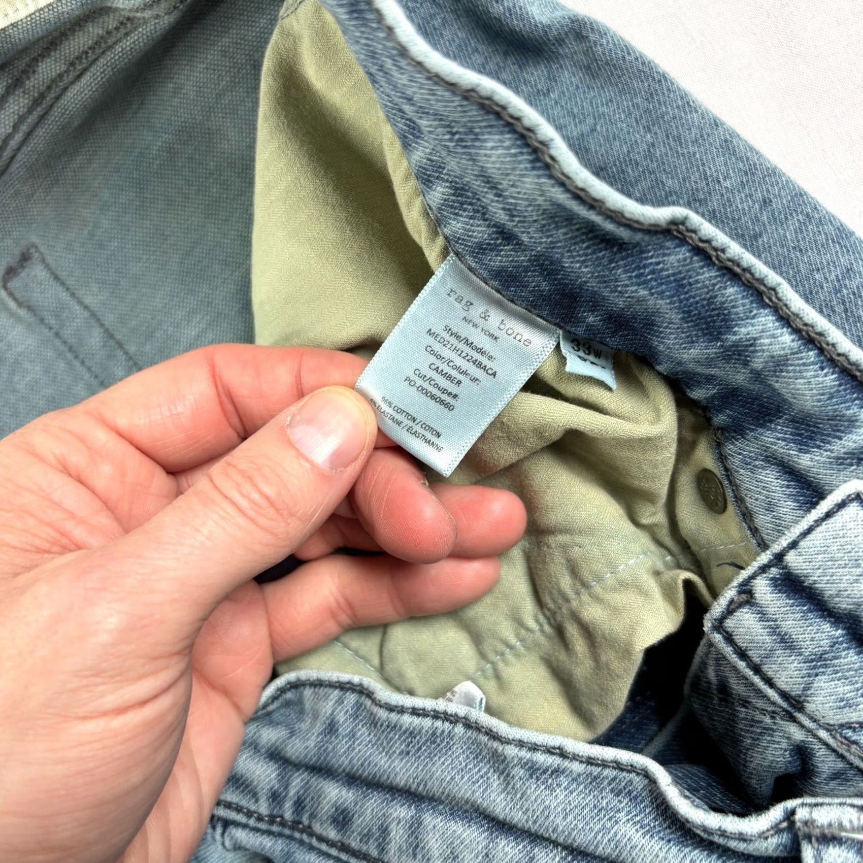 Rag & Bone Rag & Bone Jeans Mens 33x32 Blue Skinny Fit 1 Stretch Denim Slim Regular Zip for Men Body 33 31 Inseam Jeans Denim Color Blue Pattern Solid Size US 33 - 4 Thumbnail