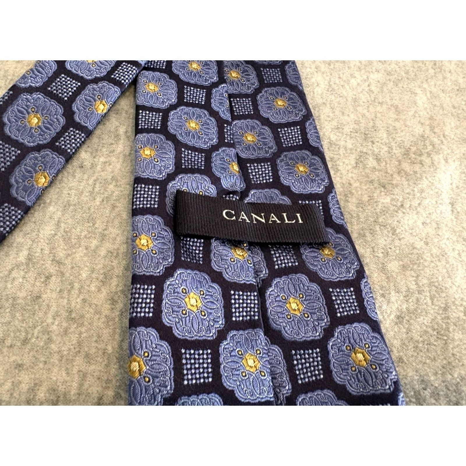 Canali Canali Tie Silk Floral Blue Men 57-60" Italy Silk Floral Tie Blue Canali Tie Men 57-60" Size ONE SIZE - 3 Thumbnail
