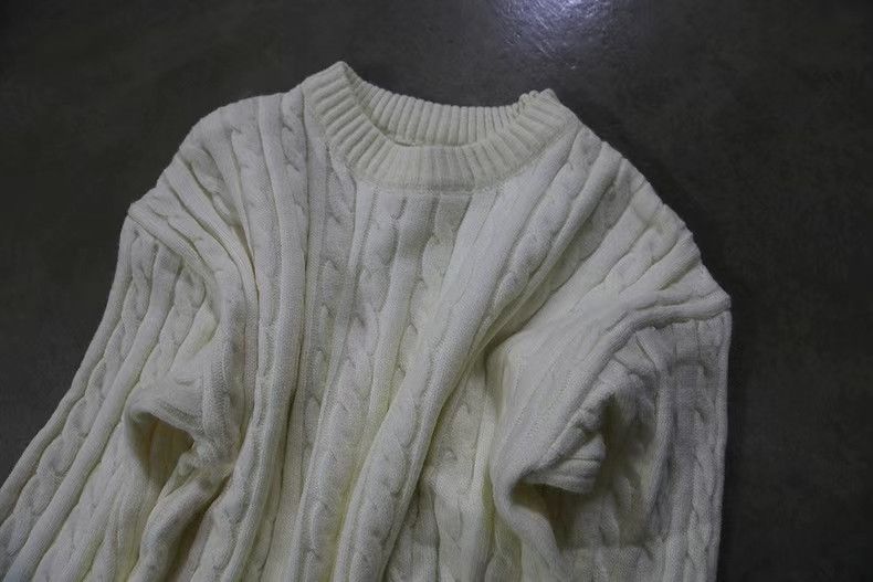 Designer × Japanese Brand White casual retro solid color knitted sweater Size US L / EU 52-54 / 3 - 3 Thumbnail