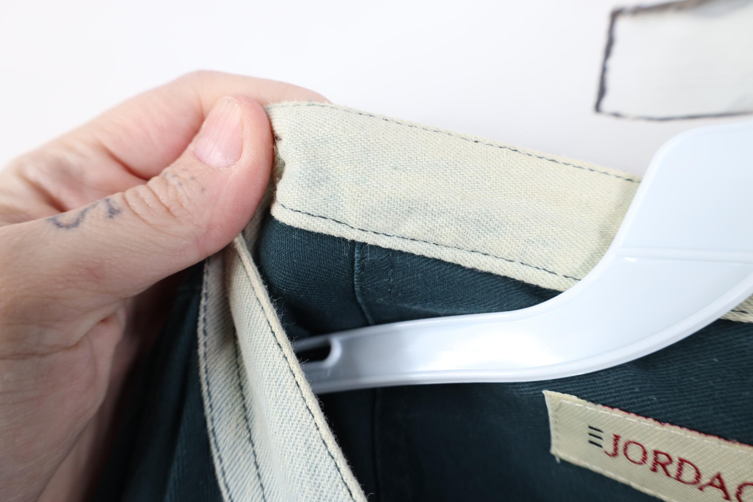 Vintage Vintage 90s Streetwear Denim Band Collar Button Shirt Green Size US M / EU 48-50 / 2 - 8 Thumbnail
