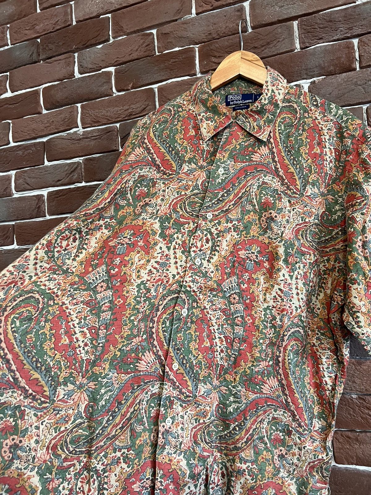 Vintage Polo Ralph Lauren Paisley Linen Button Shirt Casual Rare L Size US L / EU 52-54 / 3 - 4 Thumbnail