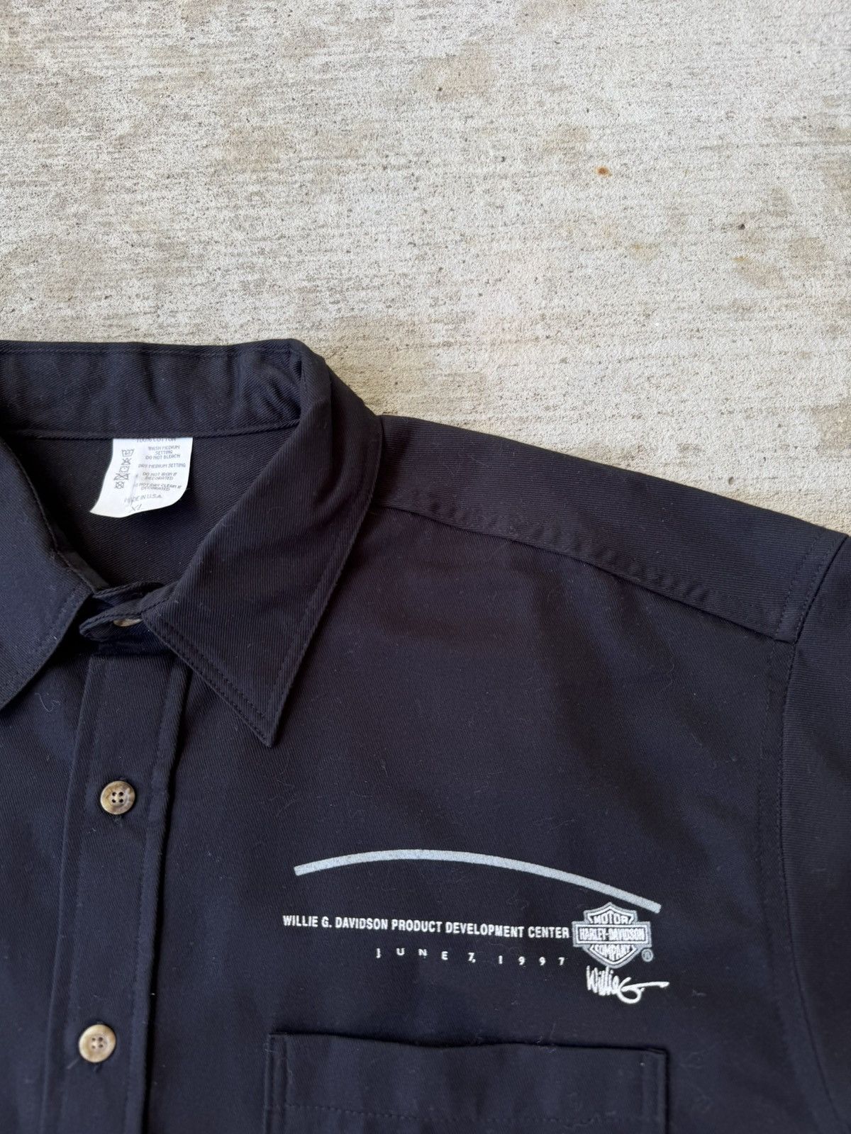 Harley Davidson 90s Workwear Button Up Short Sleeve Shirt Made in USA Size US XL / EU 56 / 4 - 4 Thumbnail
