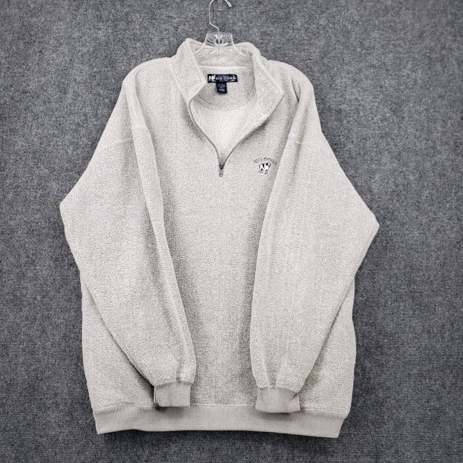 Big Dogs Big Dogs Sweater Mens XL Gray Quarter Zip Pullover Size US XL / EU 56 / 4 - 1 Thumbnail