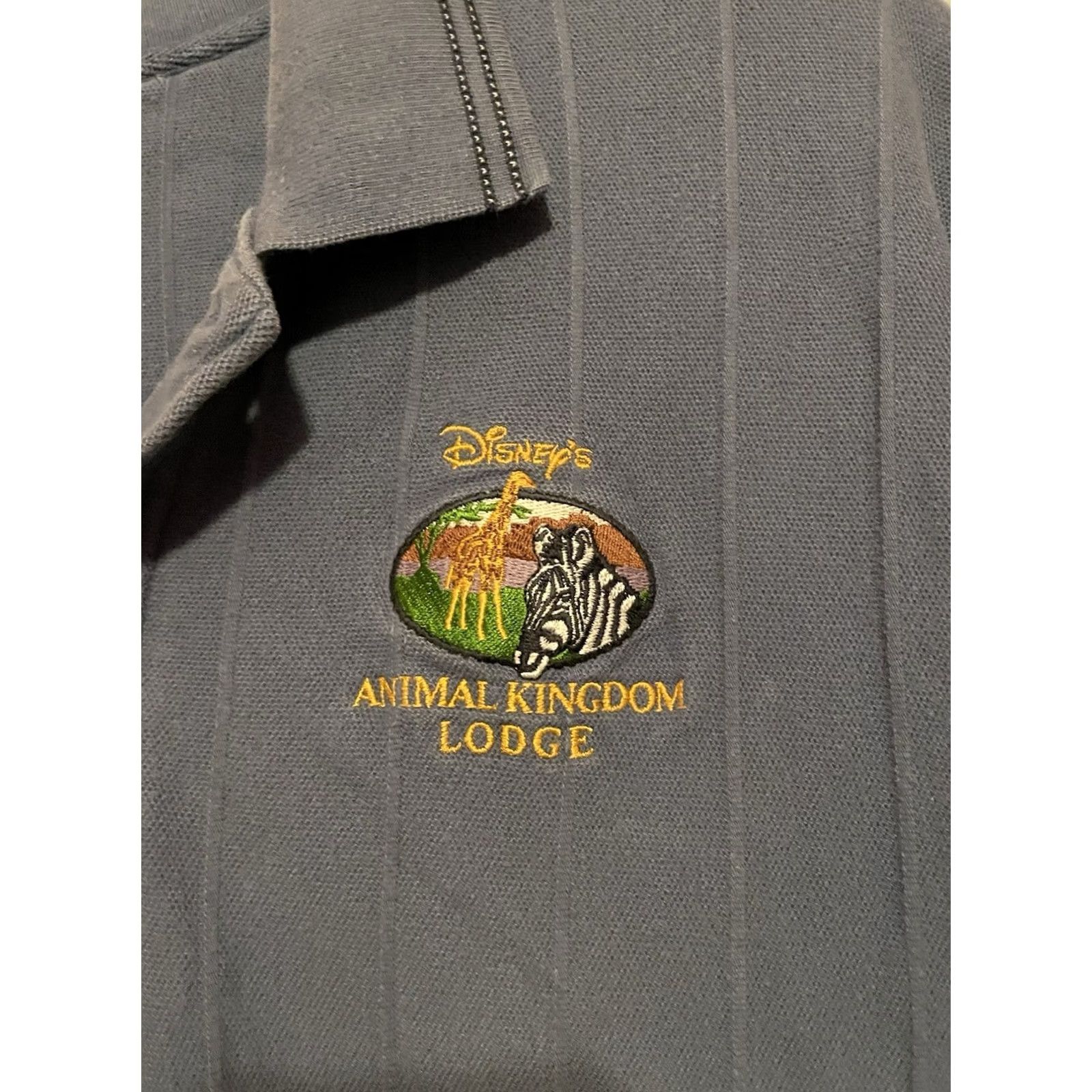 Disney VINTAGE Disney Parks Animal Kingdom Lodge Blue Polo Embroidered Size L Adults Mens Mickey Mouse 100% Cotton Short Sleeve Blue Embroidered B377 Size US L / EU 52-54 / 3 - 3 Thumbnail
