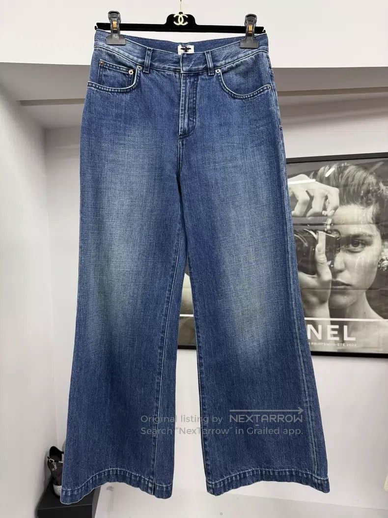 Dior Dior Blue classic denim wide-leg trousers Size 42" / US 20 - 1 Thumbnail