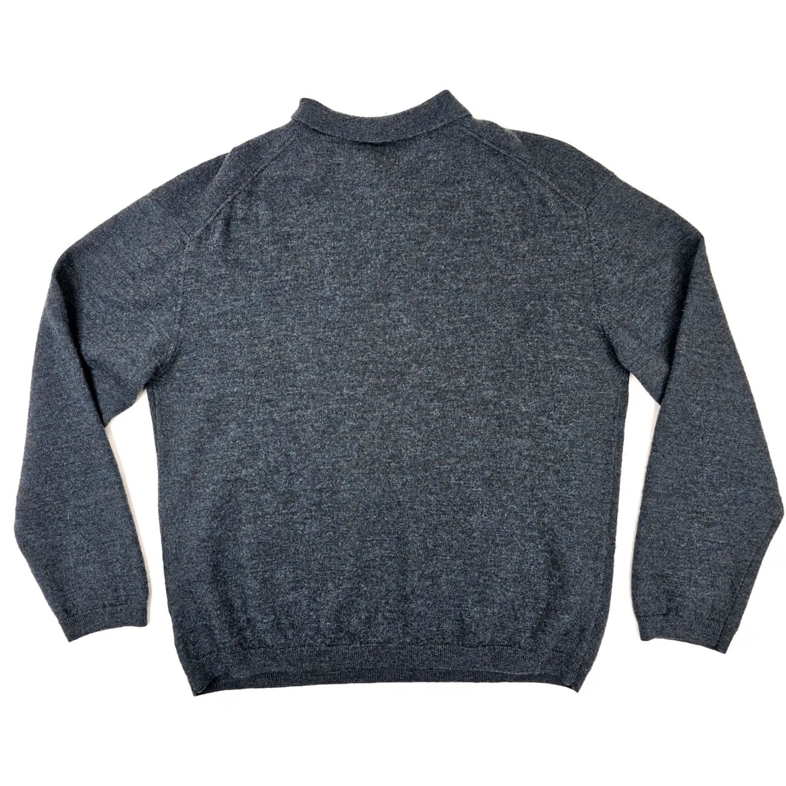 Vintage J. Ferrar 100% Merino Wool Polo Sweater Men L Long Sleeve Heathered Teal Woolen Pullover Size US L / EU 52-54 / 3 - 6 Thumbnail