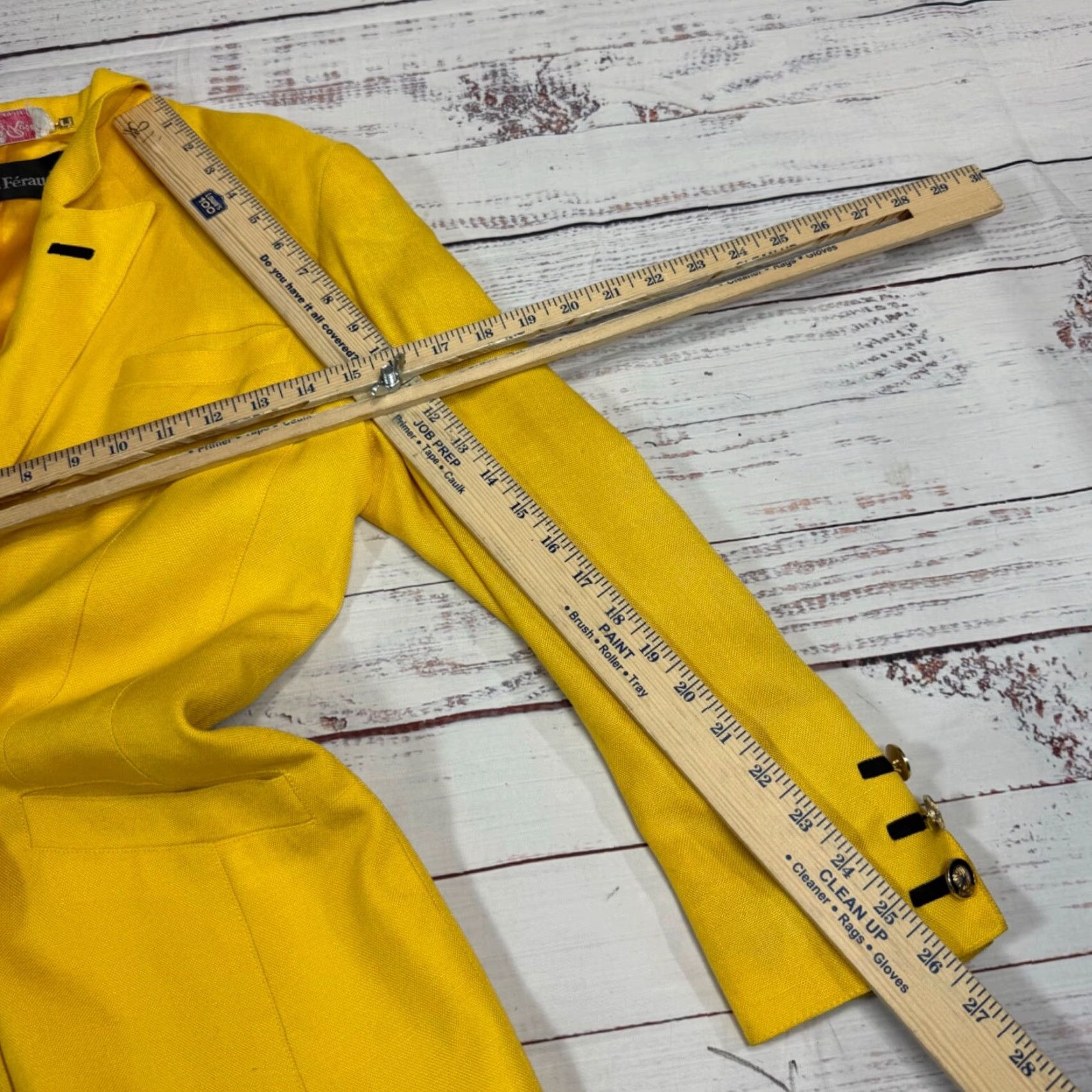 Louis Feraud VINTAGE Louis Feraud Womens Blazer Jacket Blazer 10 Yellow Size L / US 10 / IT 46 - 4 Thumbnail