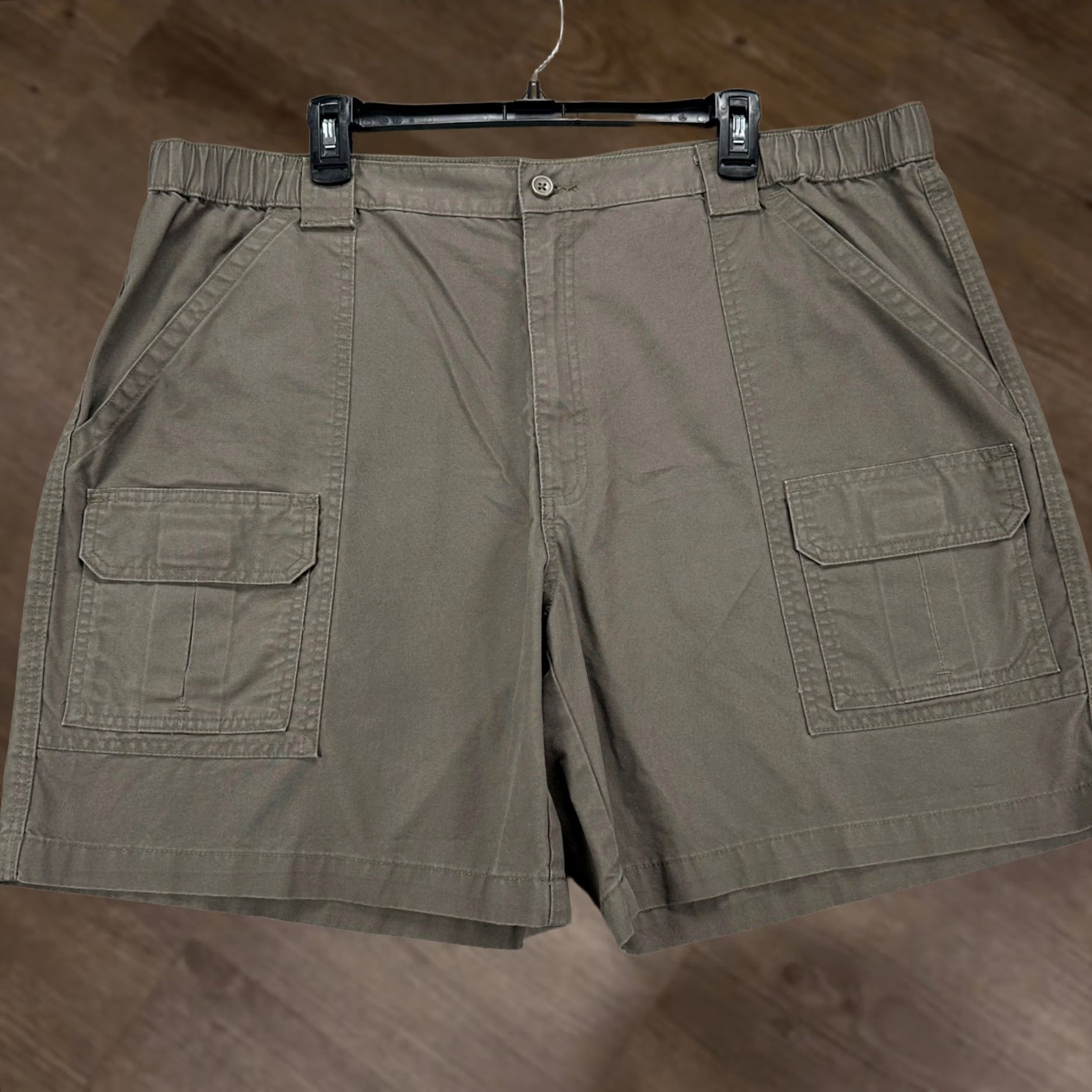 Savane Savane Men Safari Cargo Shorts 42 Dark Brown Stretch Waistband Casual Flat Front Size US 42 / EU 58 - 1 Thumbnail