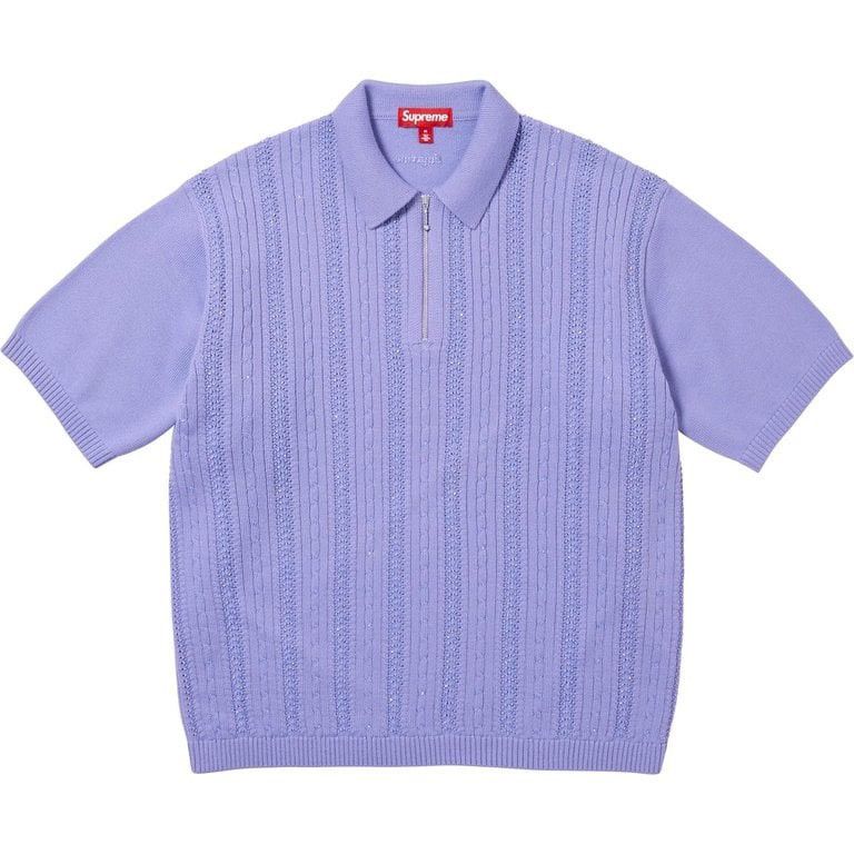 Supreme Abstract textured zip up polo | Grailed