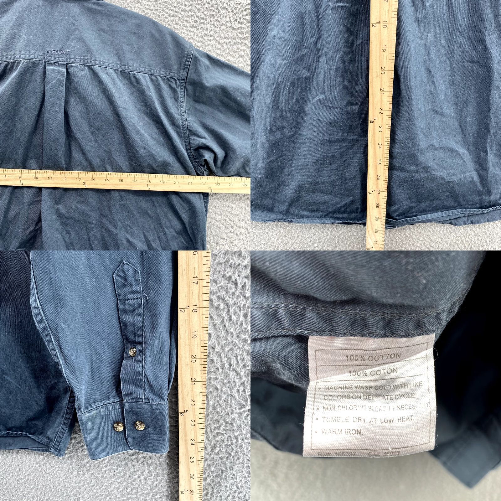 Ariat Ariat Shirt Men's Medium Navy Thick Cotton Western Outdoor Cowboy Workwear 90's Size US M / EU 48-50 / 2 - 8 Thumbnail