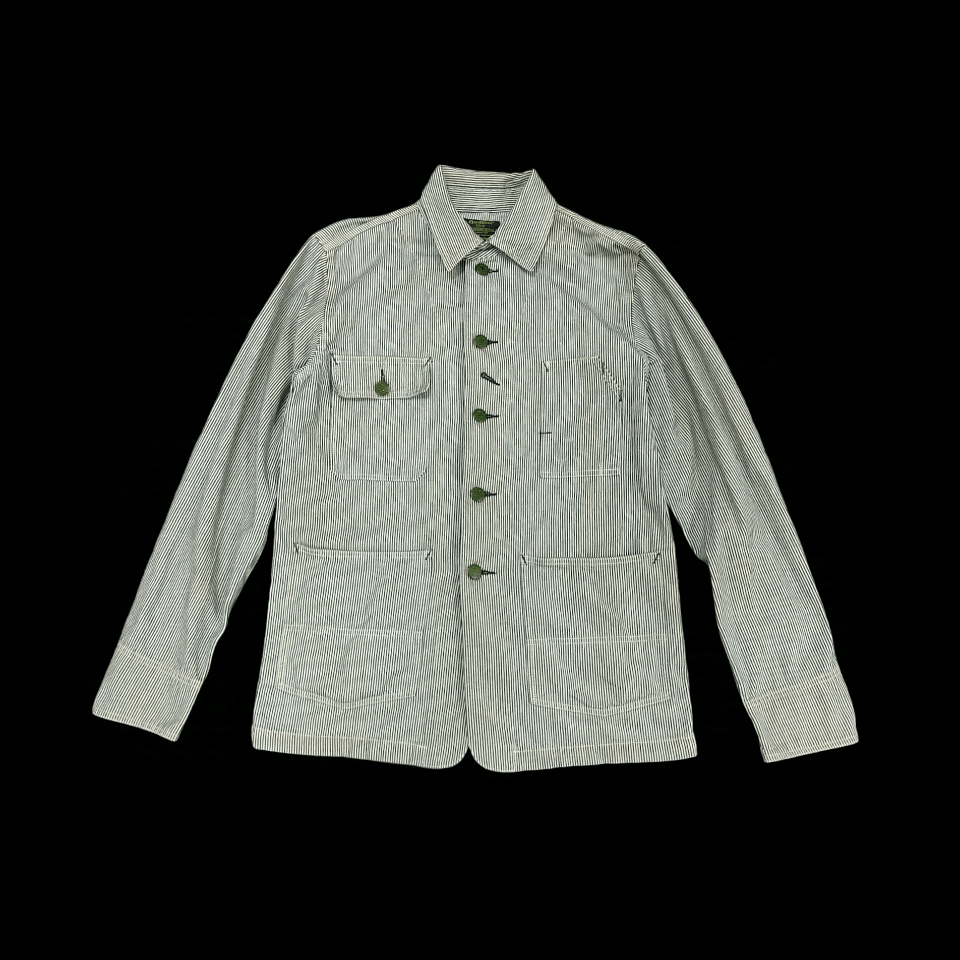Oshkosh Vintage OSHKOSH Hickory Stripe Denim Chore Jacket Size US L / EU 52-54 / 3 - 3 Thumbnail