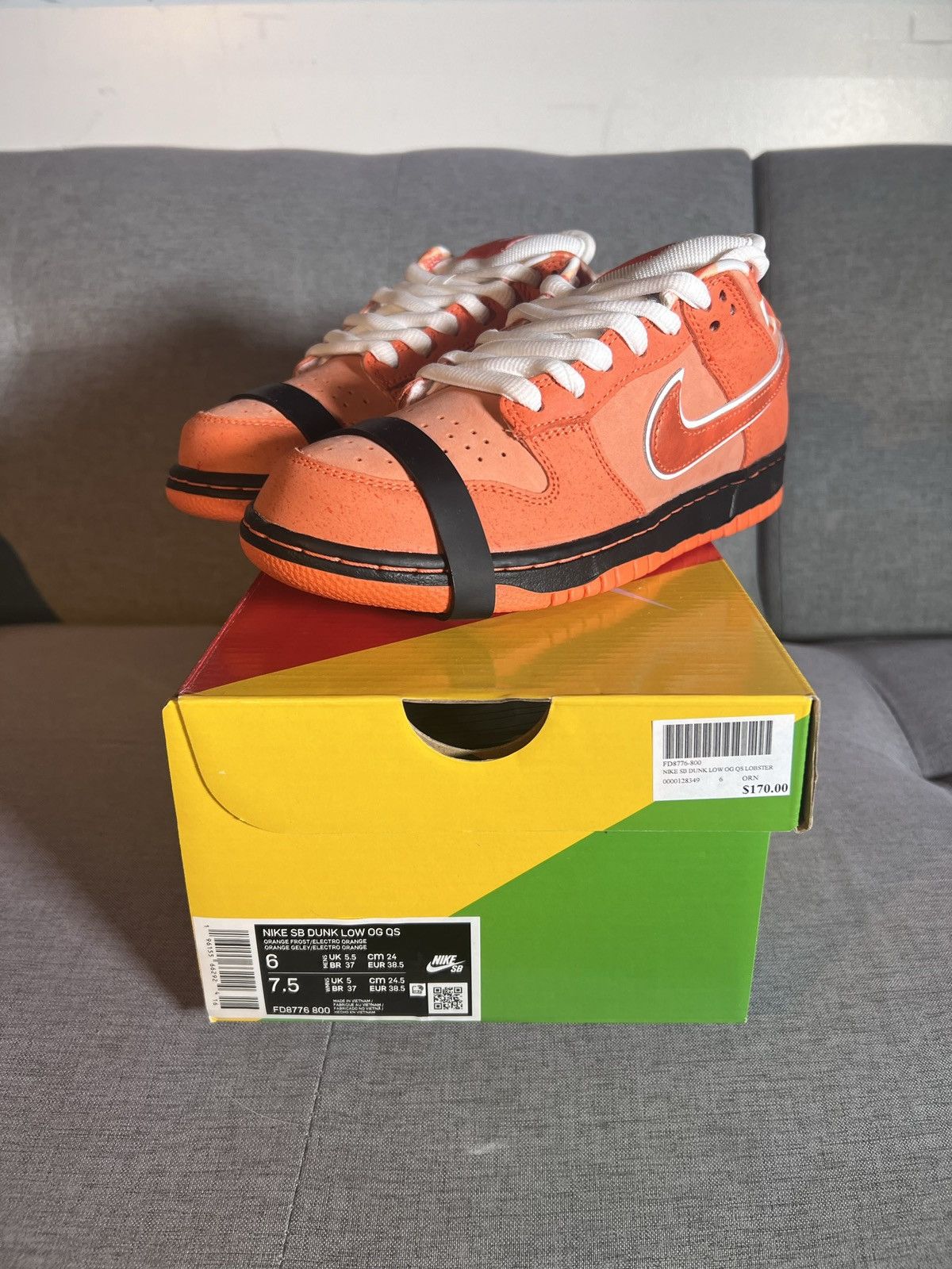 Nike × Streetwear × Vintage Nike SB Lobster Dunk Shoes Rare 6 New 