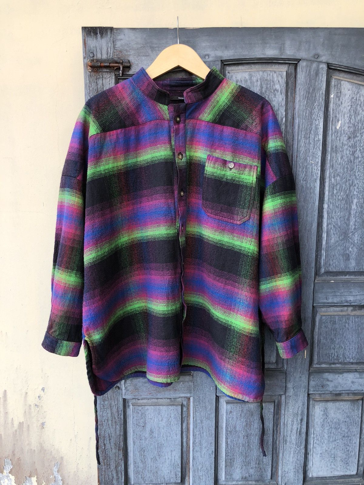 Japanese Brand Kastane Trippy Psychedelic Loose Oversize Flannel Size US XXL / EU 58 / 5 - 1 Thumbnail