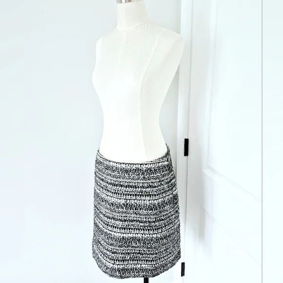 Loft White Multi Metallic Tweed Skirt Gift Party Work Size 30" / US 8 / IT 44 - 4 Thumbnail